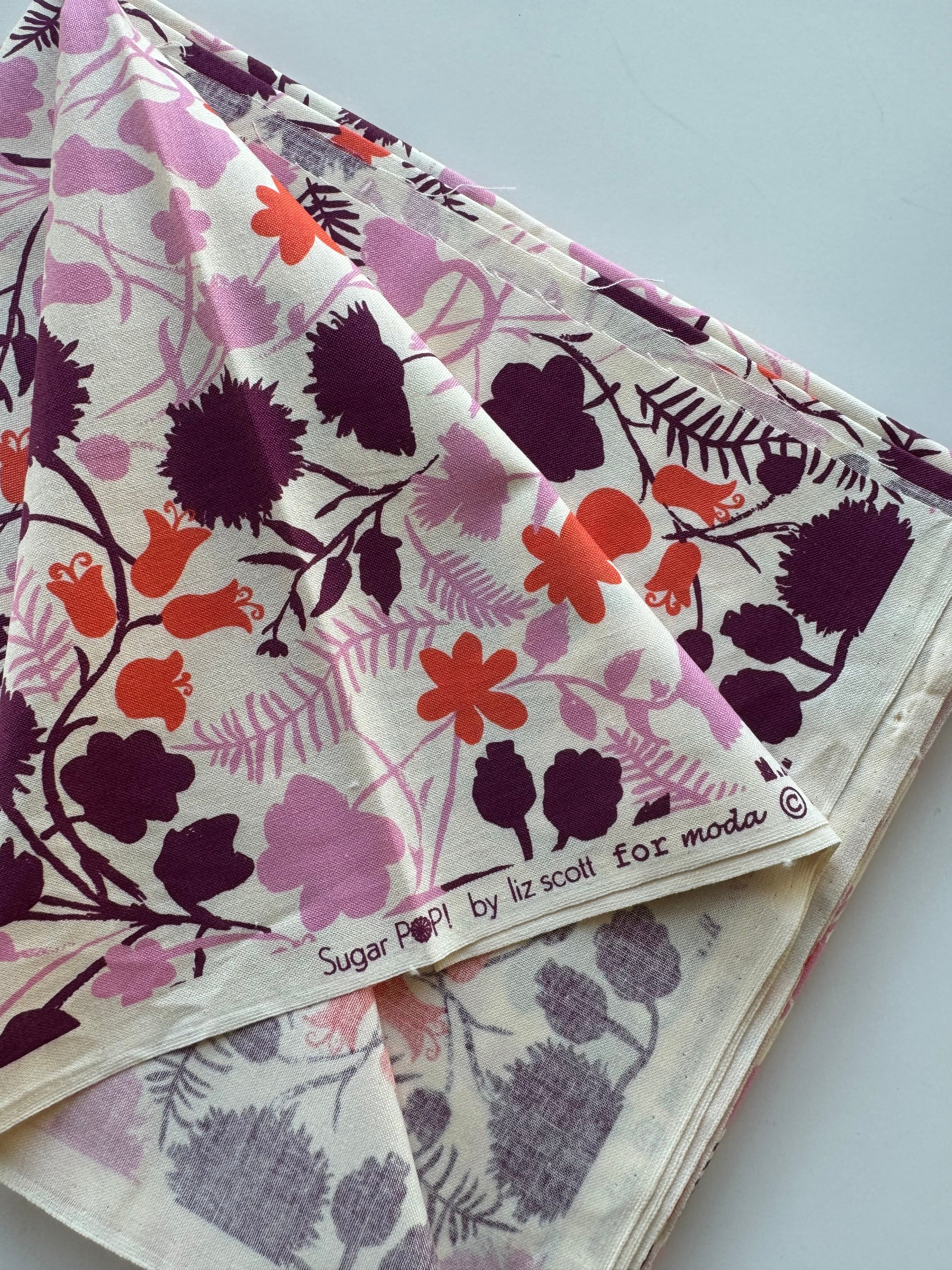 Moda “Sugar Pop!” - Pink, Purple & Orange Floral (2 Yards)