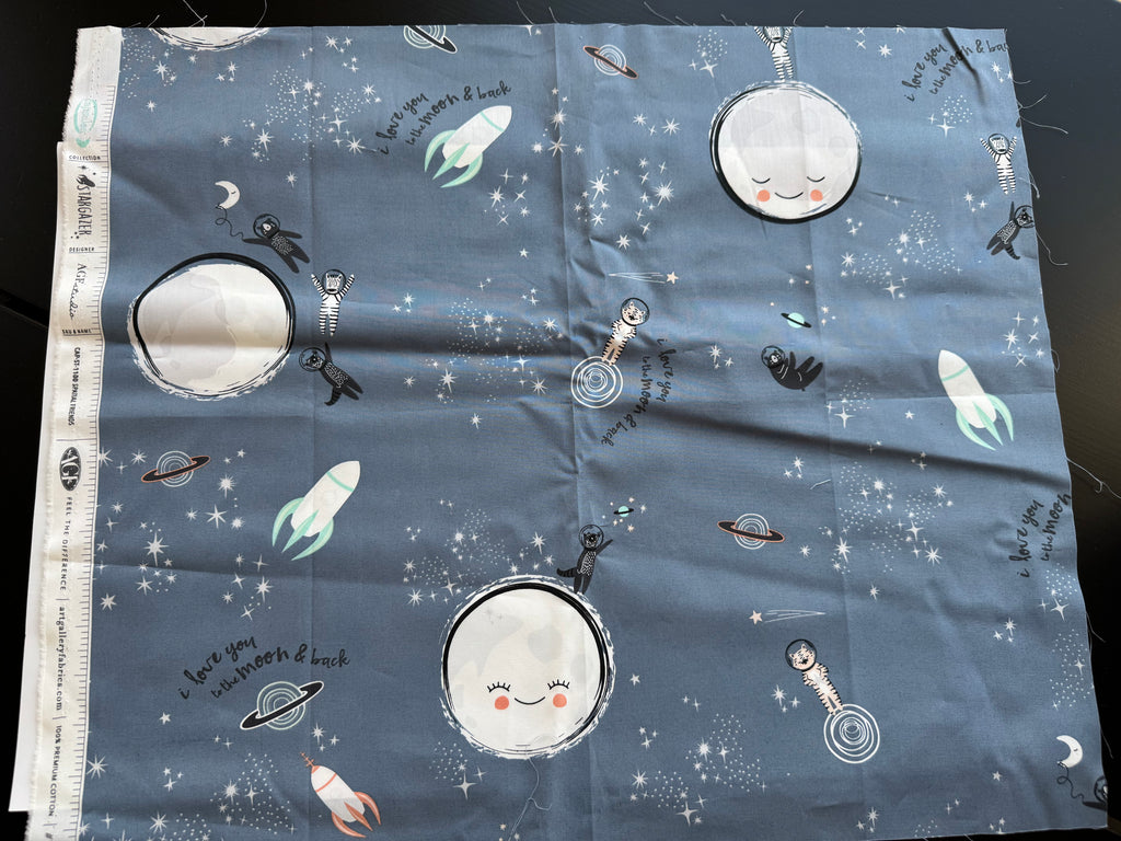 AGF Stargazer Fat Quarter- Dark Blue Bear & Moons