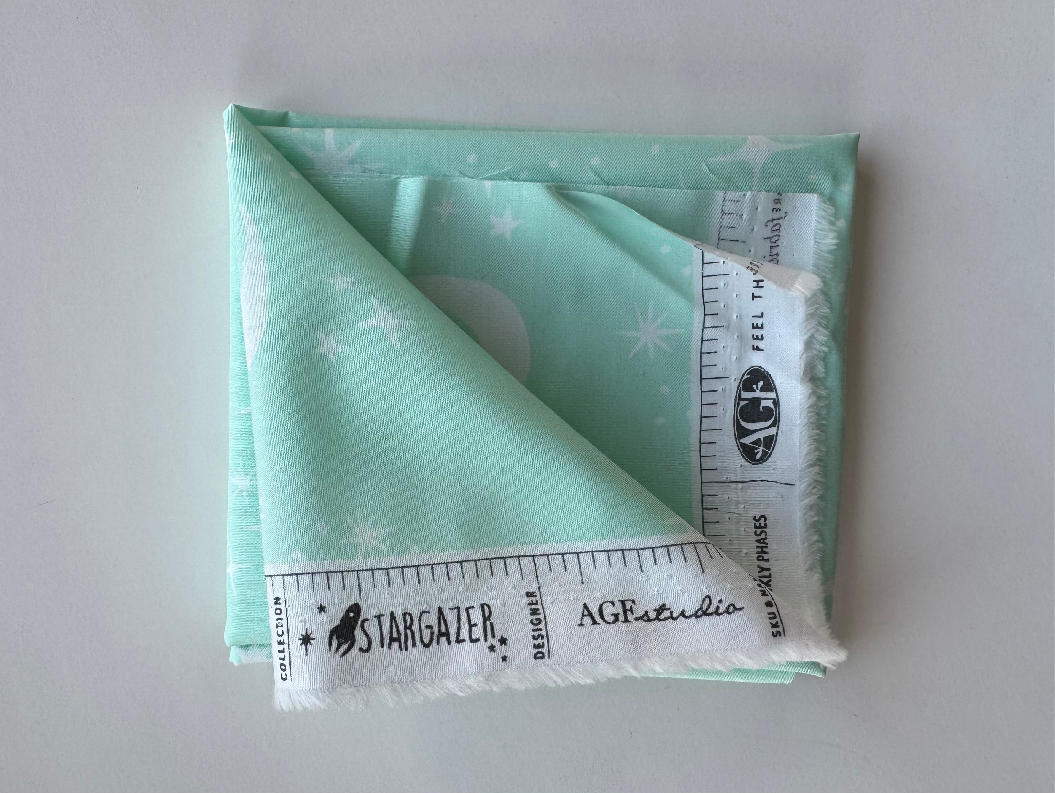 AGF Stargazer Fat Quarter- Aqua Moon & Stars Print