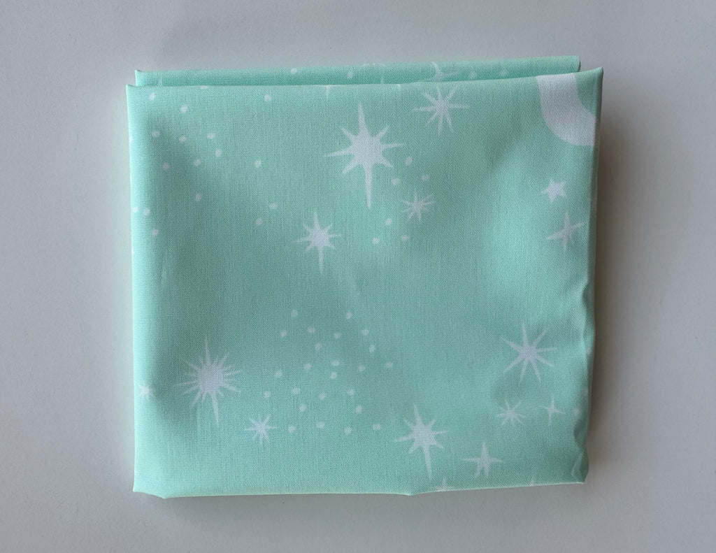 AGF Stargazer Fat Quarter- Aqua Moon & Stars Print