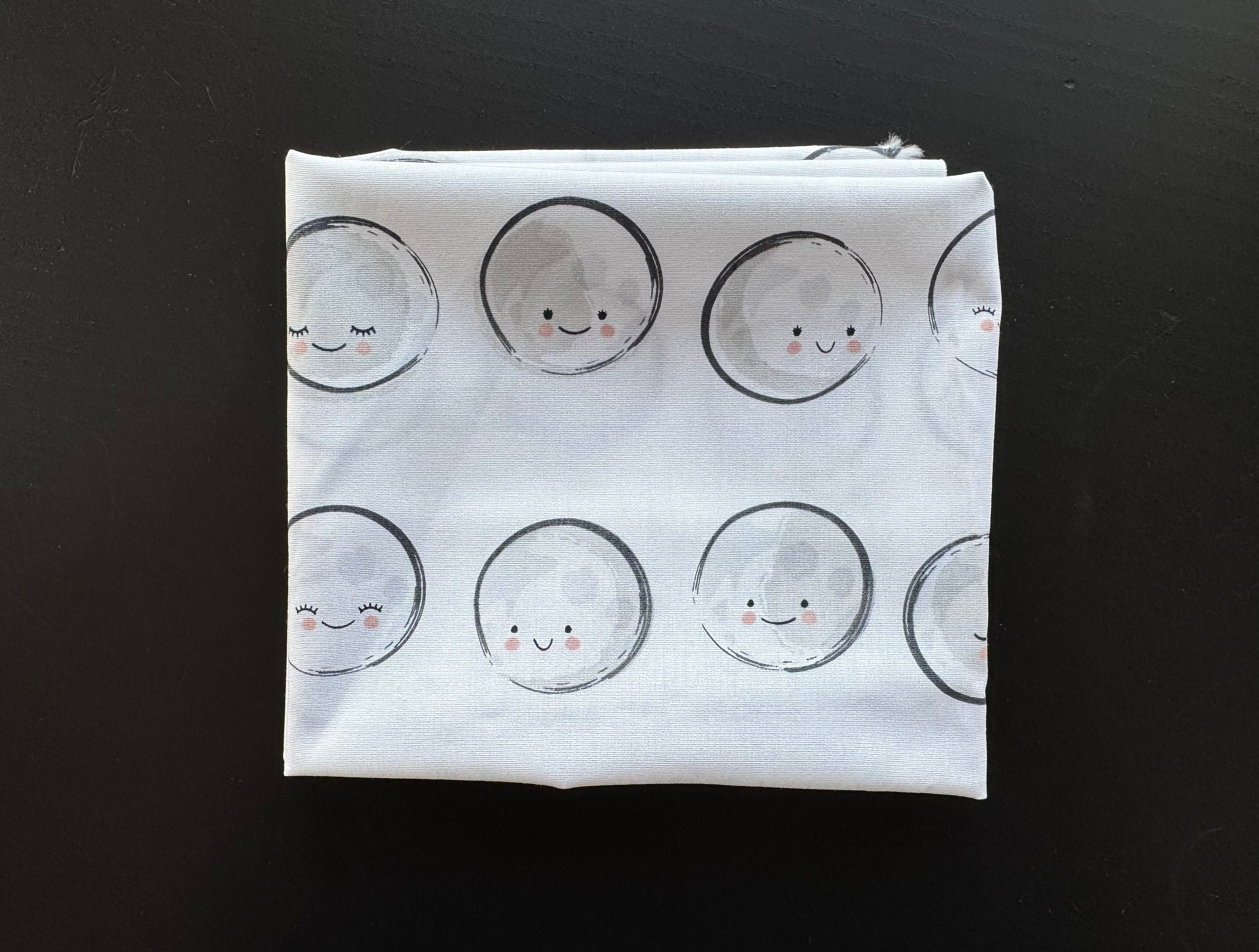 AGF Stargazer Fat Quarter- Moon Faces (White)