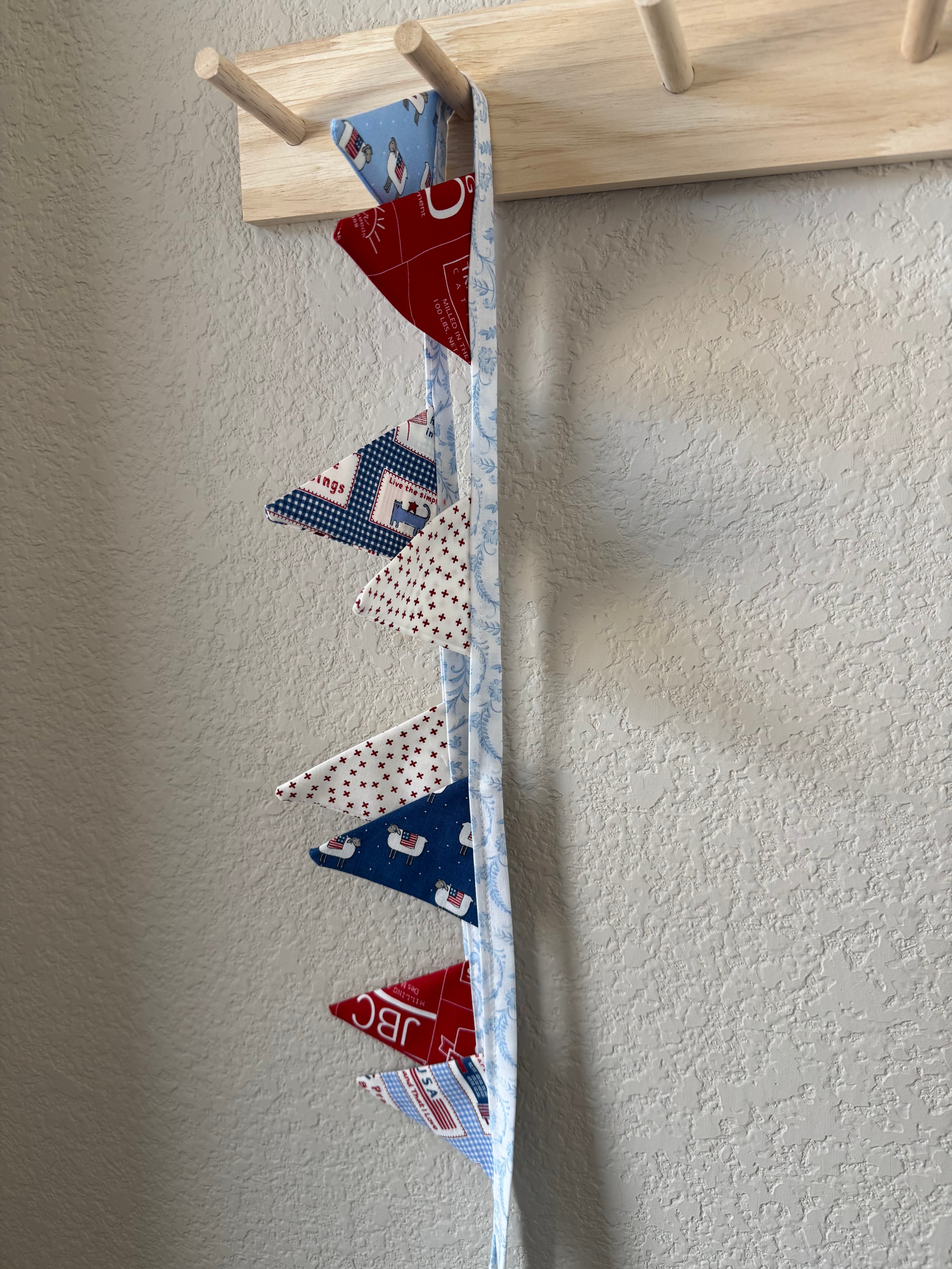 Patriotic Prairie Small Bunting - Americana Farmhouse Garland