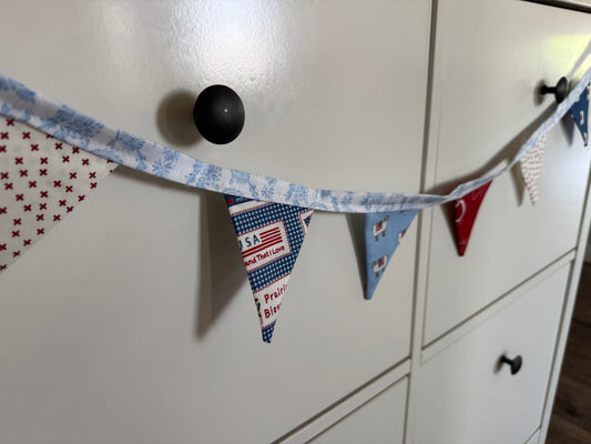 Patriotic Prairie Small Bunting - Americana Farmhouse Garland