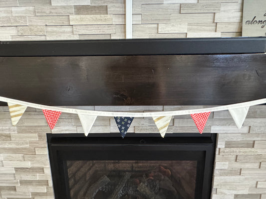 Americana Small Bunting Banner - Red Gingham Patriotic Garland