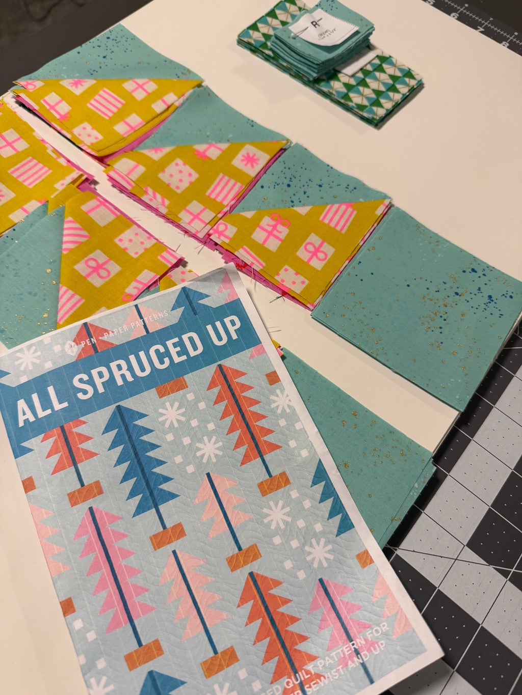 Merry Happy All Spruced Up Quilt Kit - Frost | Throw 53.5” x 71”  | Ruby Star Society | Pen+Paper Patterns