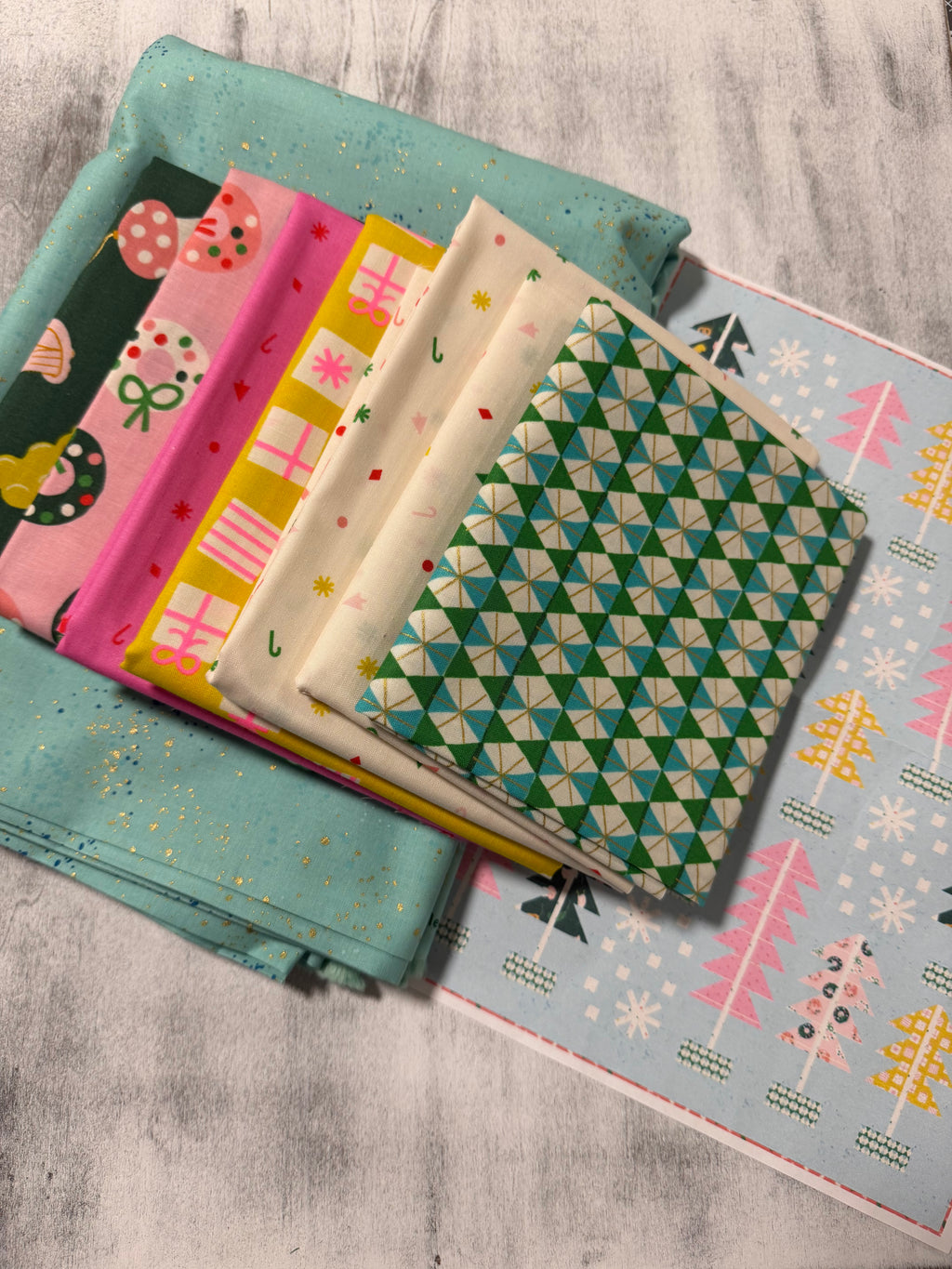 Merry Happy All Spruced Up Quilt Kit - Frost | Throw 53.5” x 71”  | Ruby Star Society | Pen+Paper Patterns