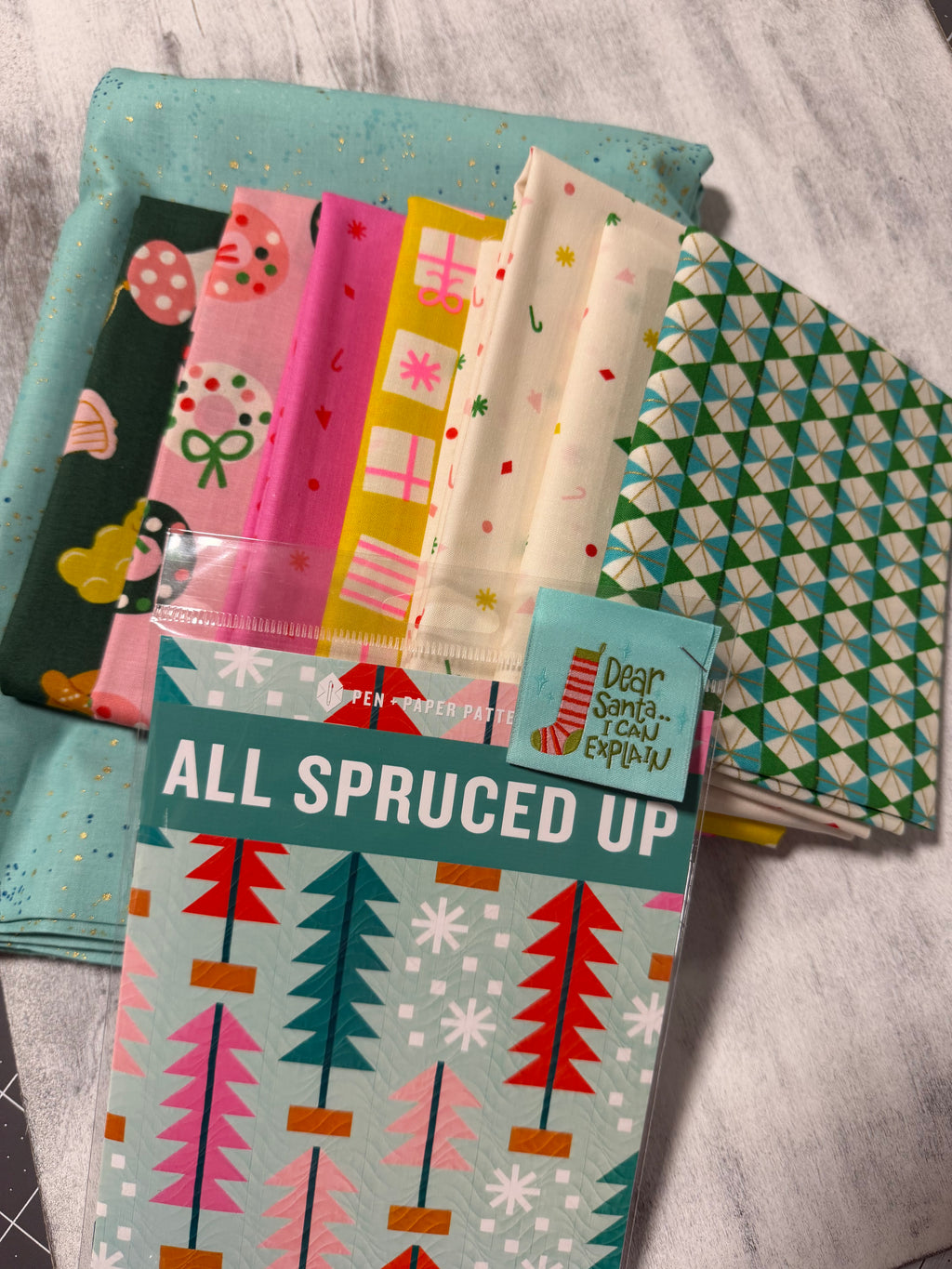 Merry Happy All Spruced Up Quilt Kit - Frost | Throw 53.5” x 71”  | Ruby Star Society | Pen+Paper Patterns