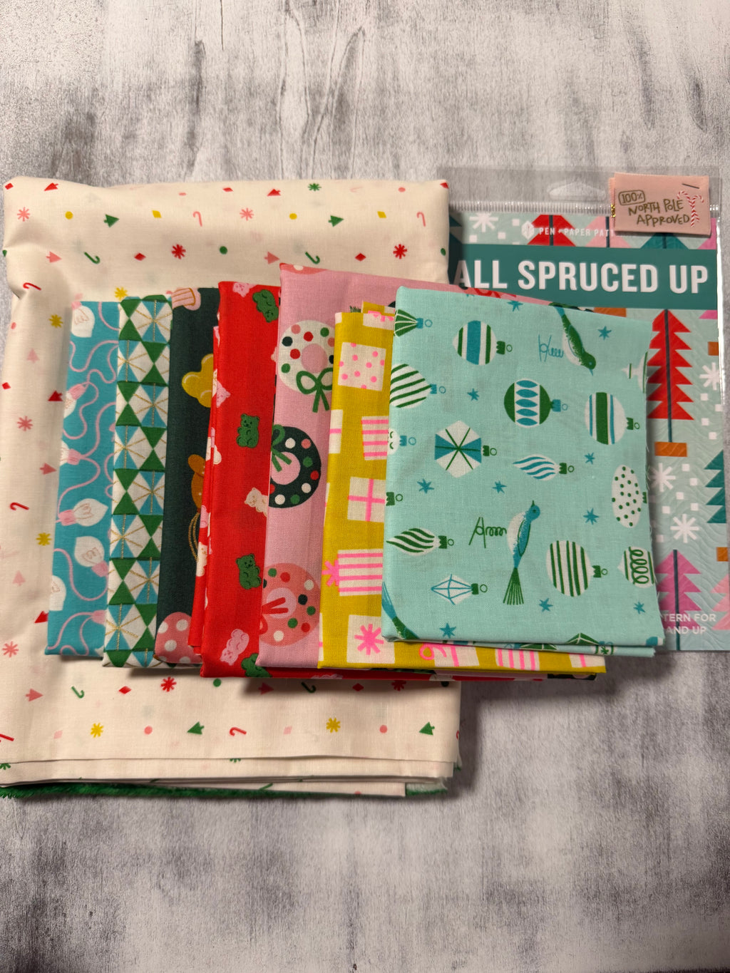 Merry Happy All Spruced Up Quilt Kit - Natural | Throw 53.5” x 71”  | Ruby Star Society | Pen+Paper Patterns