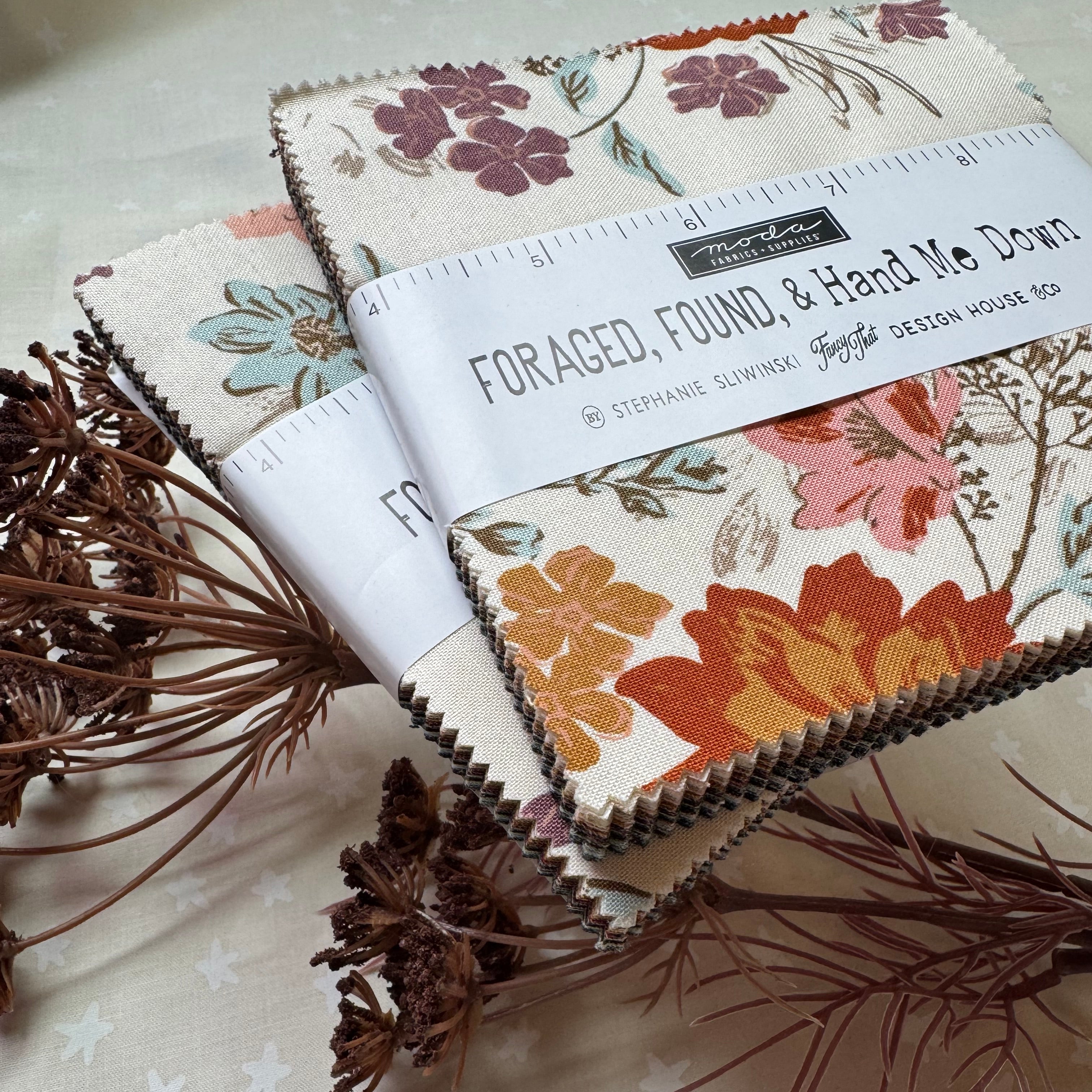 Foraged, Found, and Hand Me Down Charm Pack – 5” Squares – Moda Fabrics