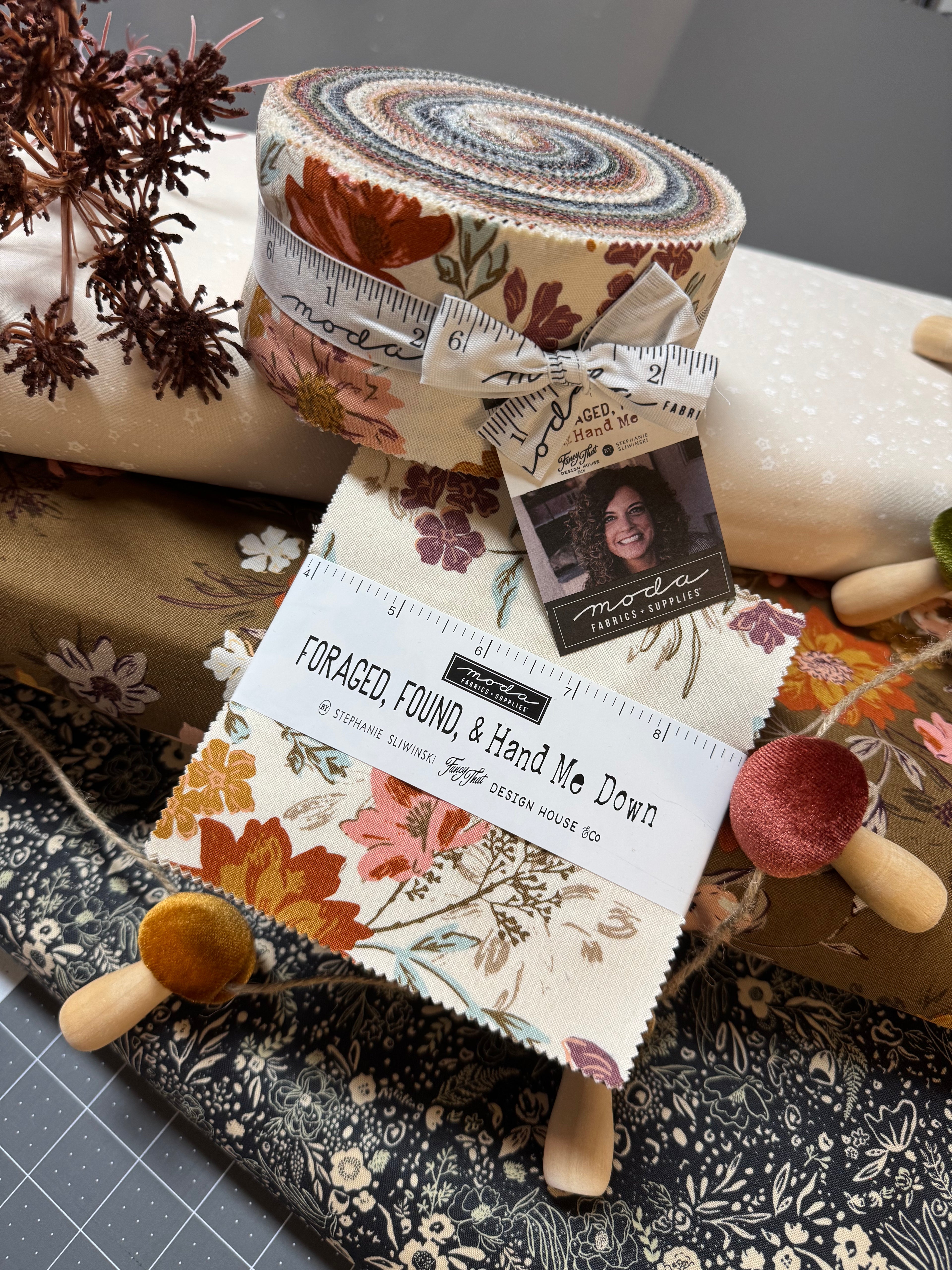 Foraged, Found, and Hand Me Down Field of Fancy in Iron - Moda Fabric by Fancy That Design House