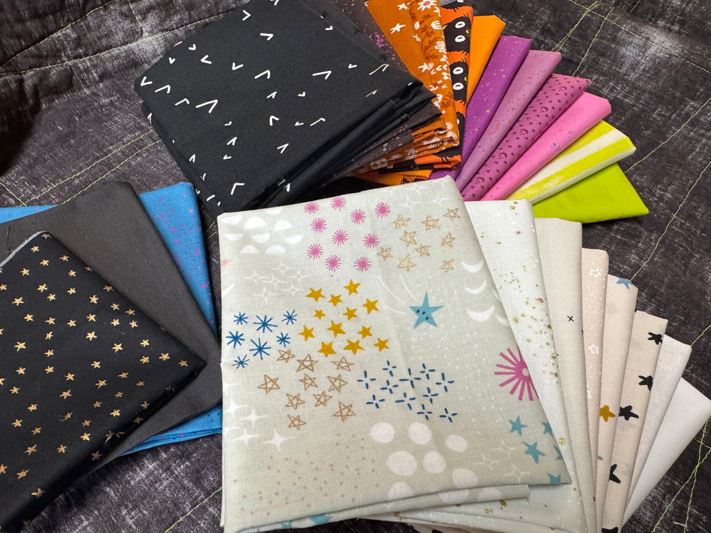 Modern Ghost Party Quilt Kit- Halloween Fabric Bundle for Ghost Party Quilt by Woolly Petals