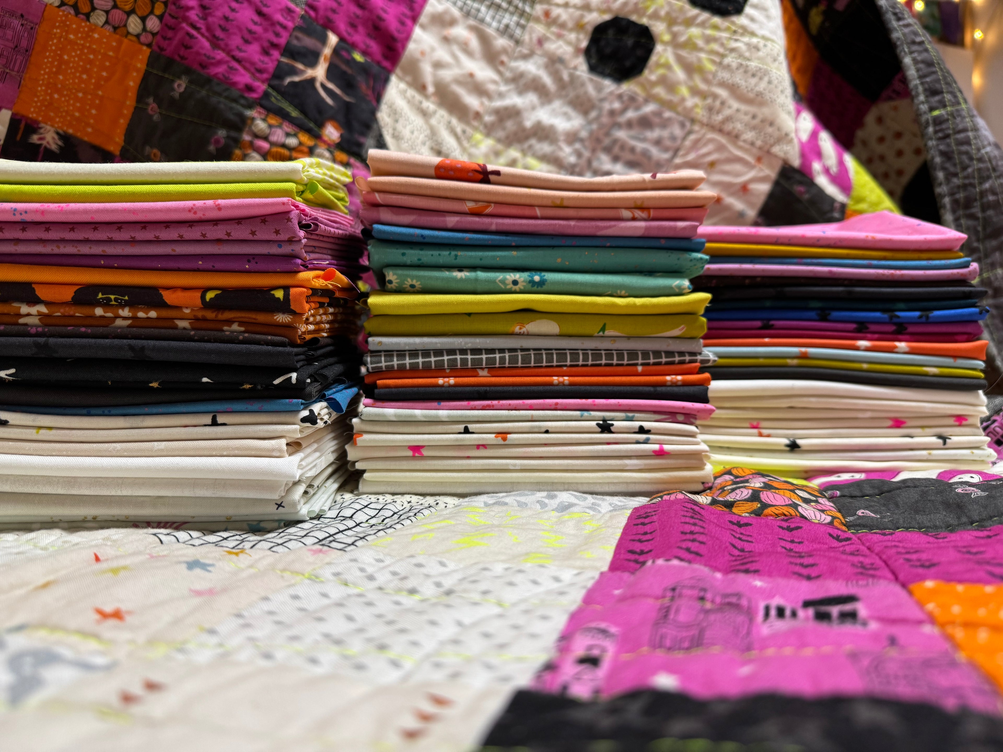 Modern Ghost Party Quilt Kit- Halloween Fabric Bundle for Ghost Party Quilt by Woolly Petals