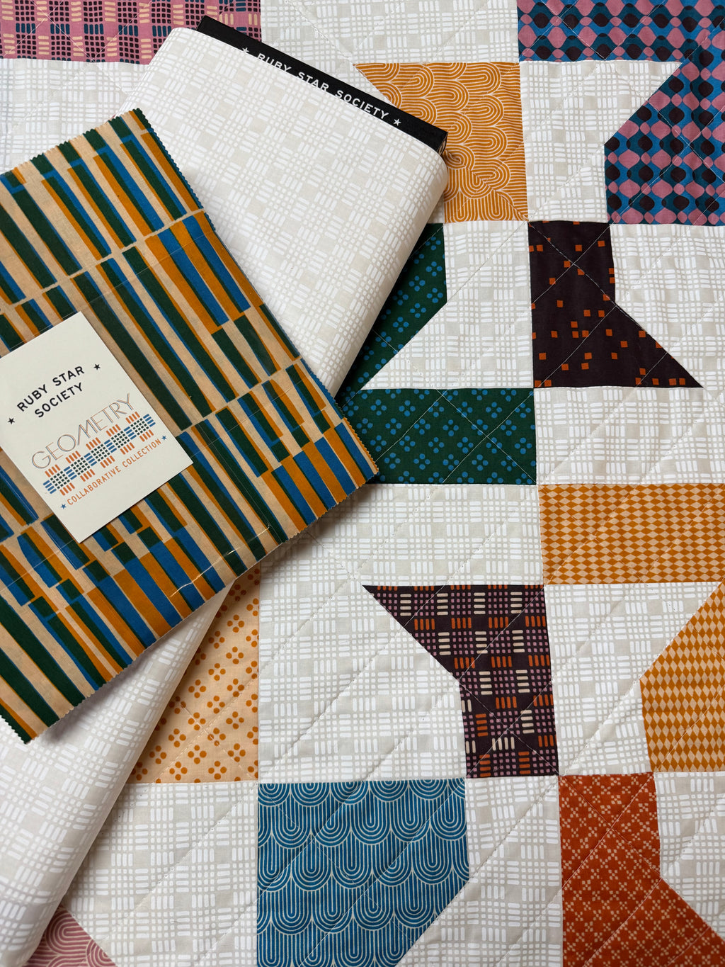 Geometry Layer Cake Spools Quilt Kit - Ruby Star Society (Confident Beginner)