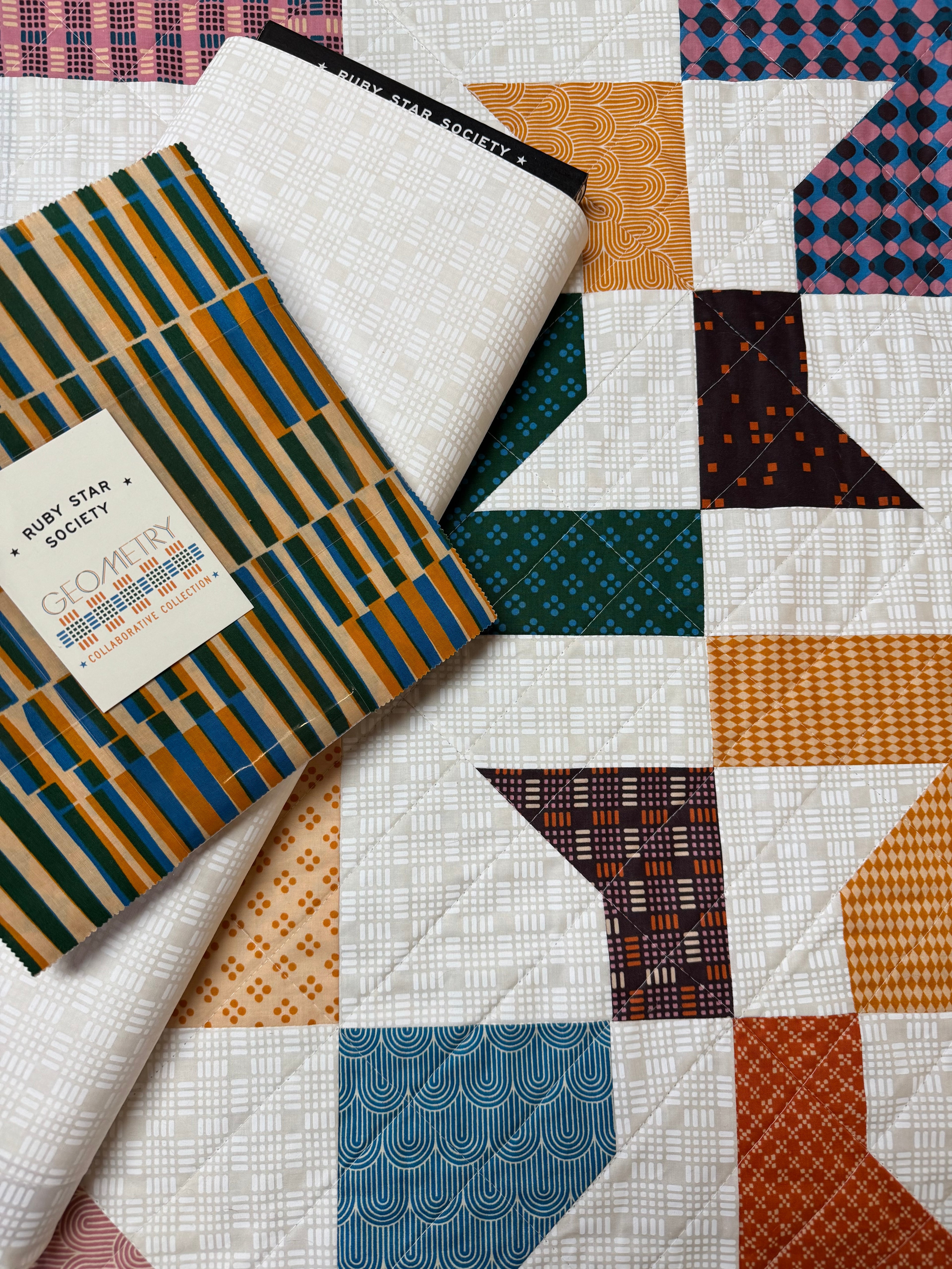 Geometry Layer Cake Spools Quilt Kit - Ruby Star Society (Confident Beginner)