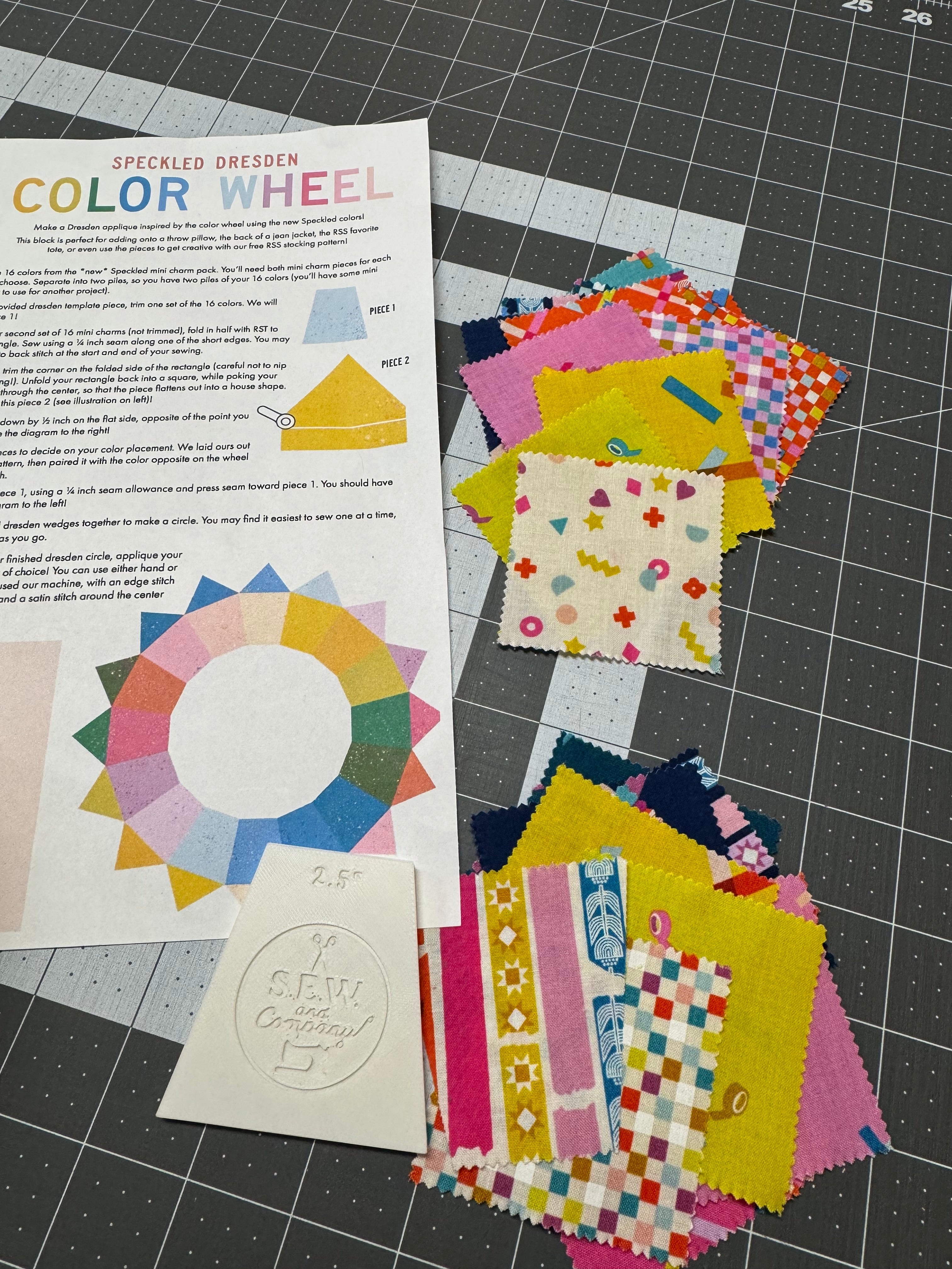 Washi Plus Mini Dresden Kit - Mini Charm Pack + 2.5” Template | Ruby Star Society