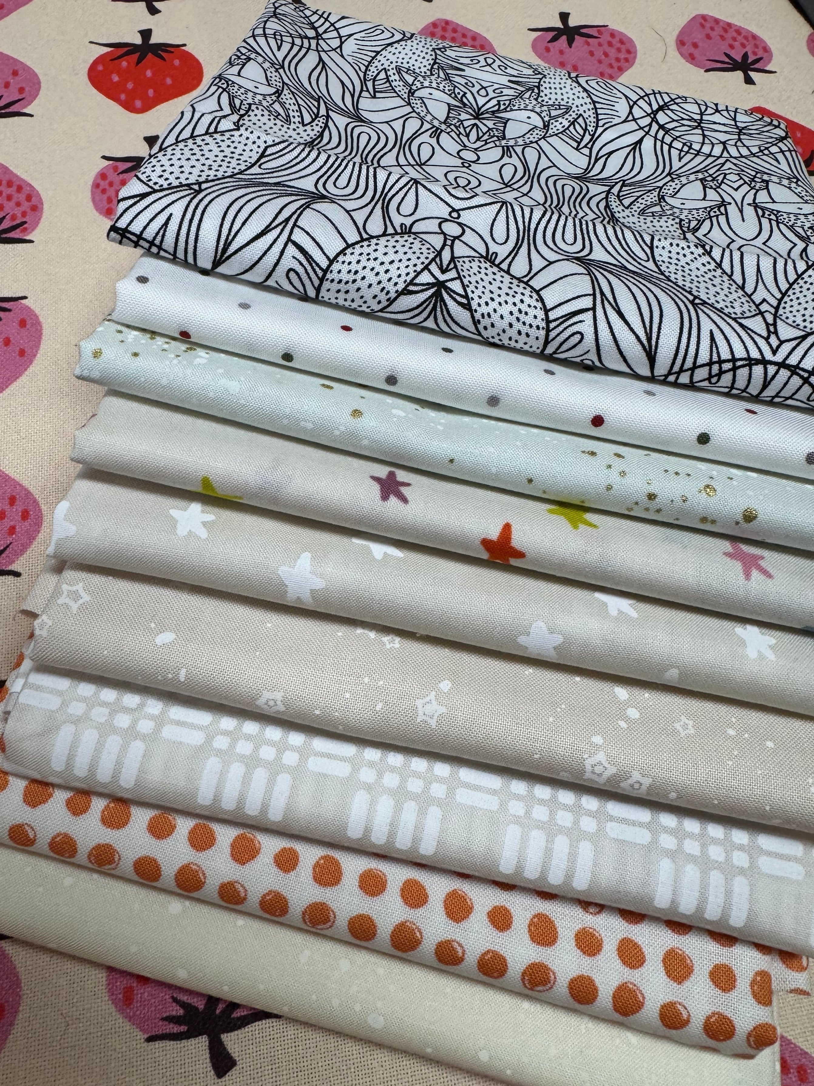 Low Volume Fat Quarter Bundle - 9 FQs | Ruby Star Society + Moda (Neutrals)