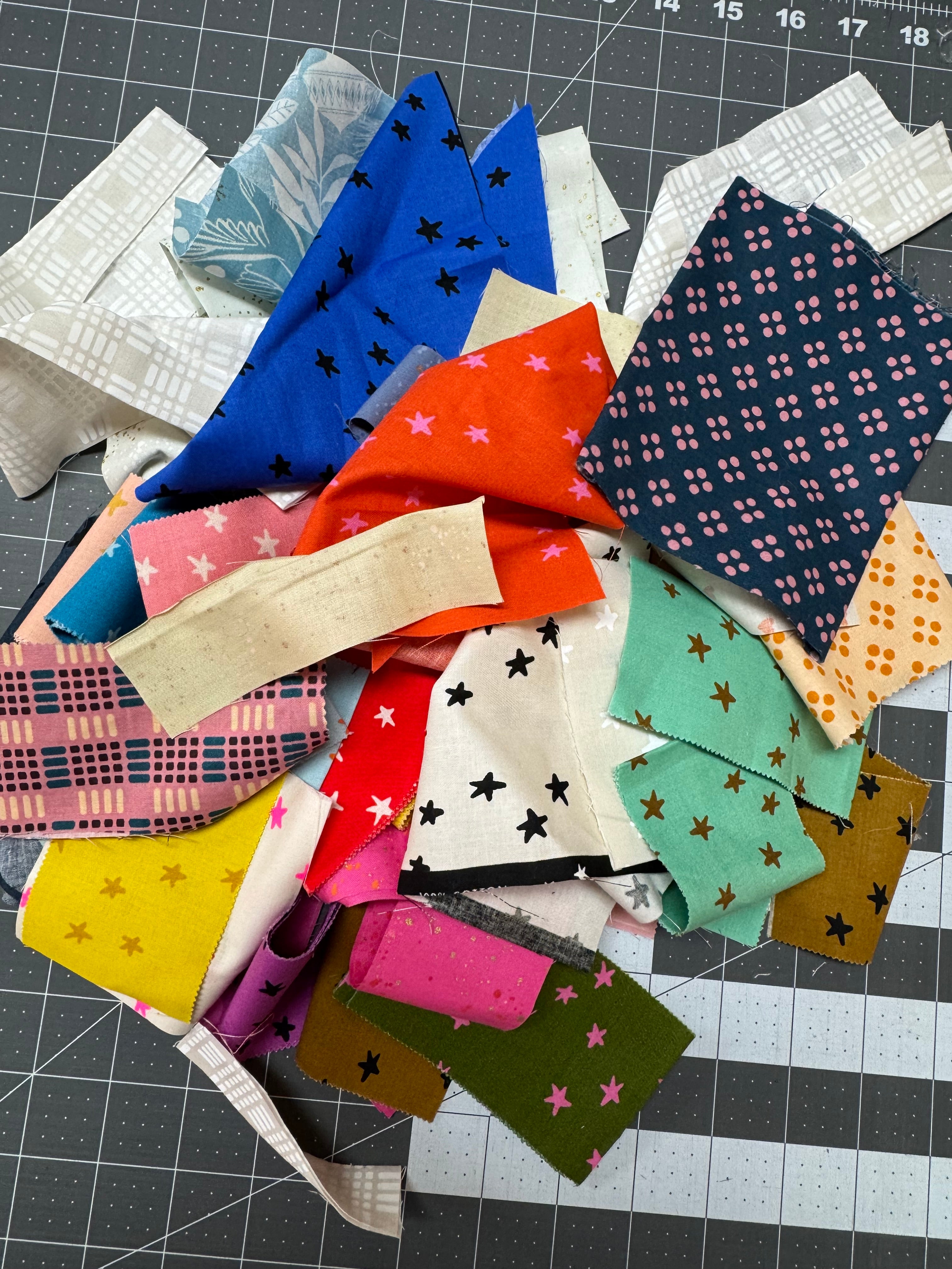 Ruby Star Society Scrap Bag - 7 oz | Colorful Modern Prints (Priced by Weight)