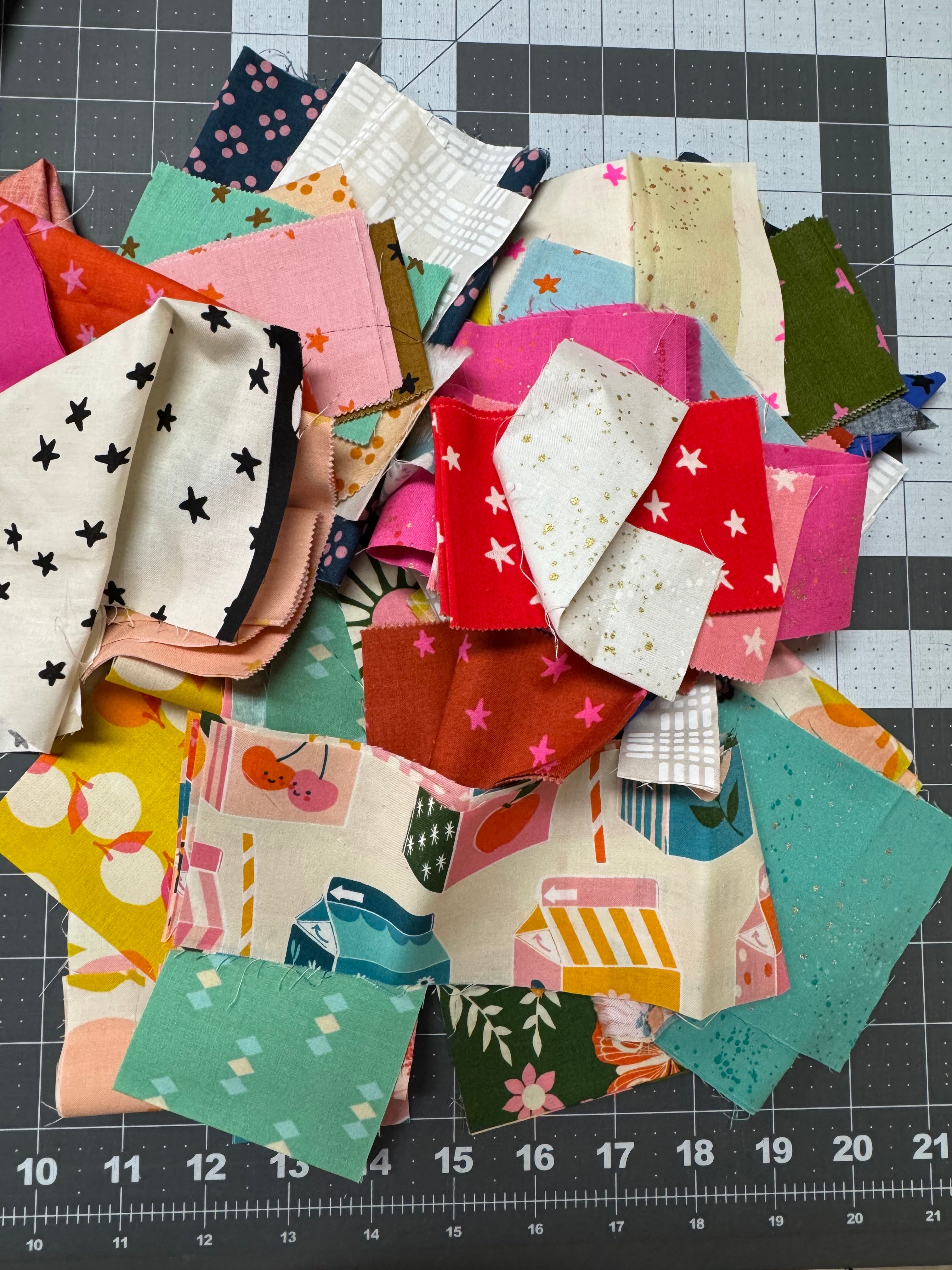 Ruby Star Society Scrap Bag - 7 oz | Colorful Modern Prints (Priced by Weight)