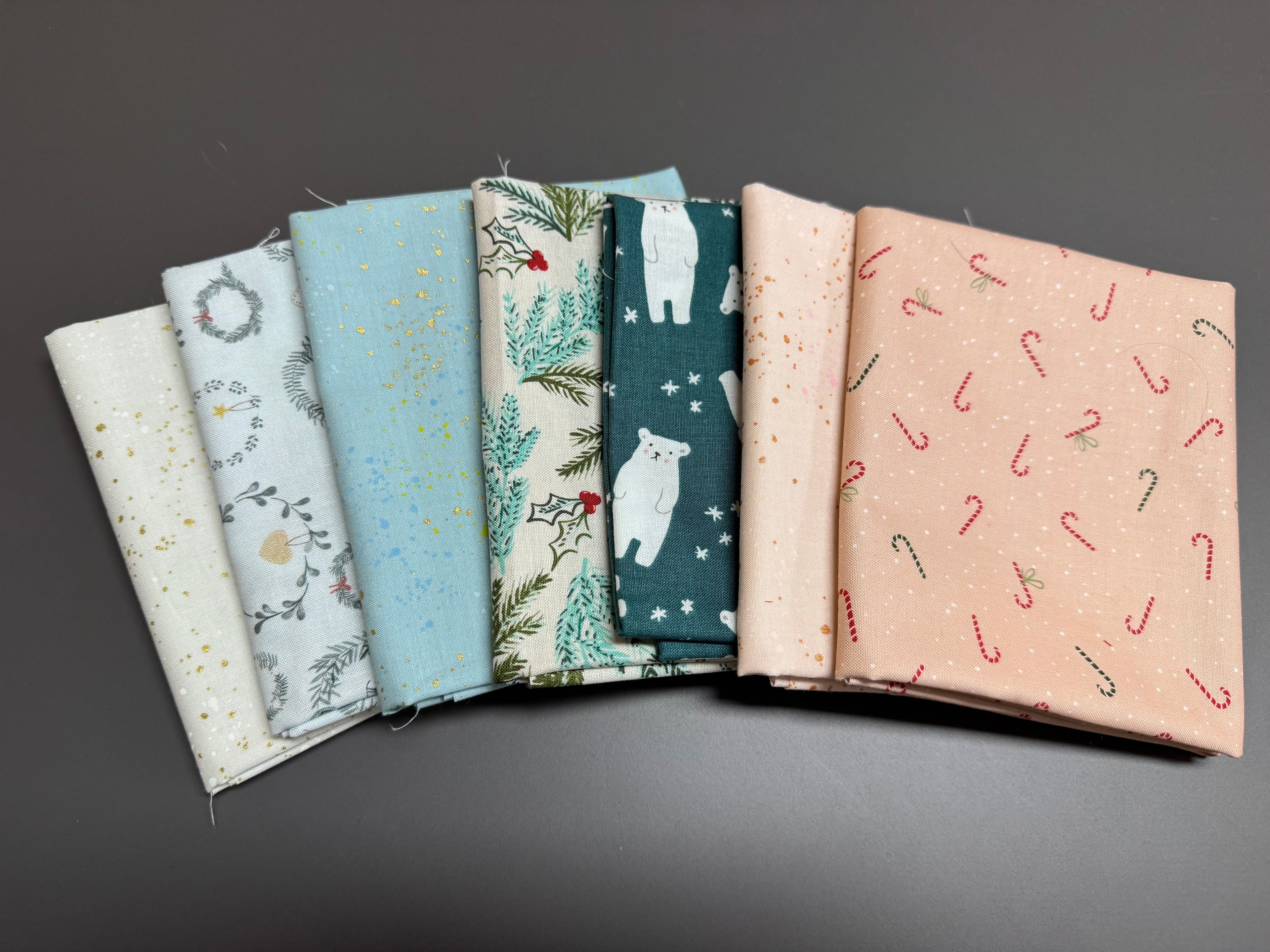 Winter Blues Curated Fat Quarter Bundle - 7 FQs (Moda + Designer Mix)