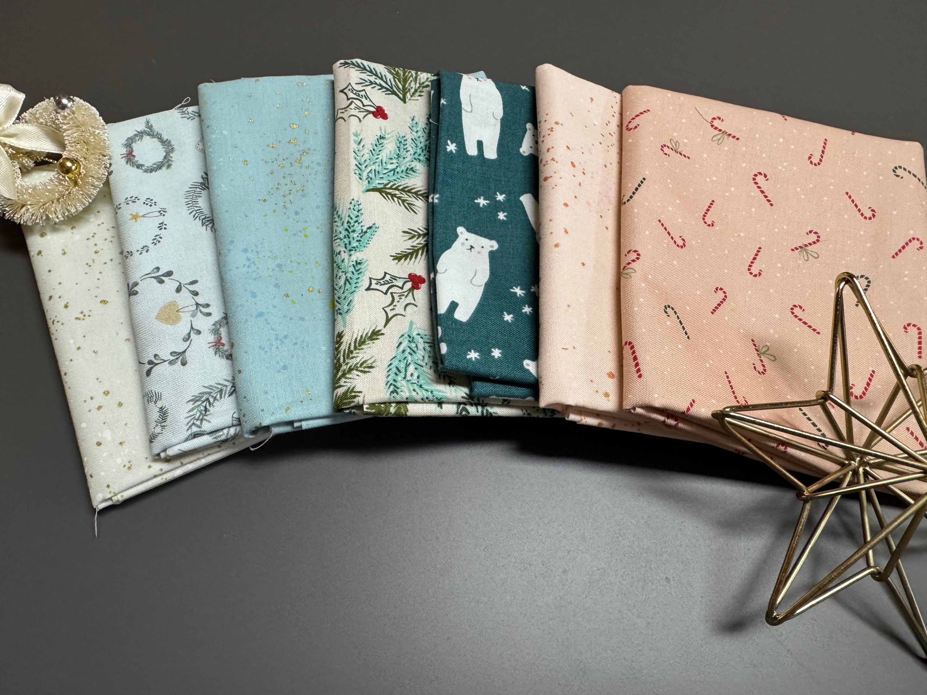 Winter Blues Curated Fat Quarter Bundle - 7 FQs (Moda + Designer Mix)