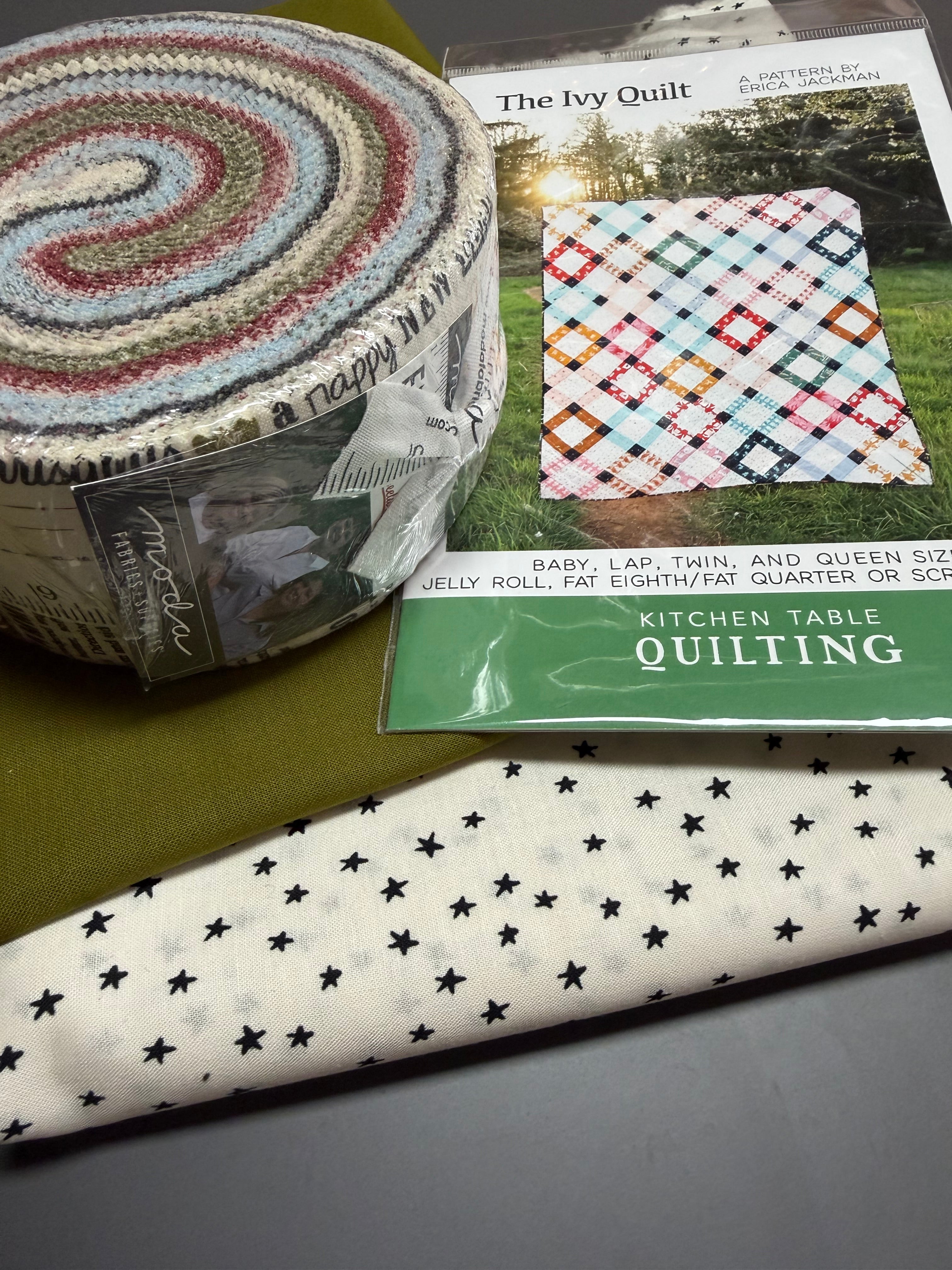 Ivy Quilt Kit - Twin (~73”x92”) | Emmitt & Ivy Jelly Roll + Mini Starry Background