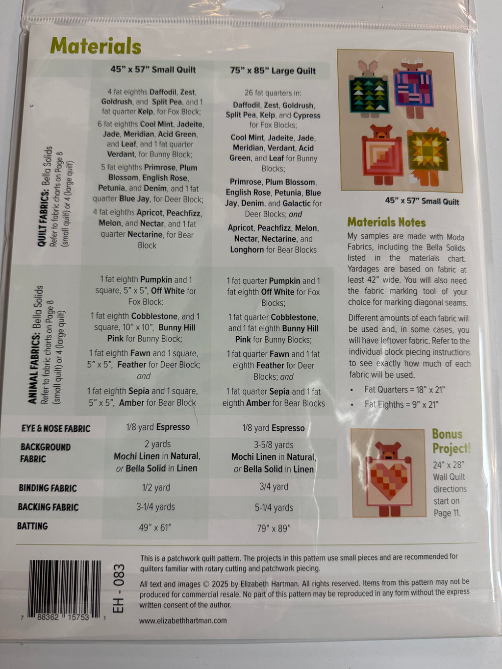 Show and Tell Printed Pattern- Elizabeth Hartman