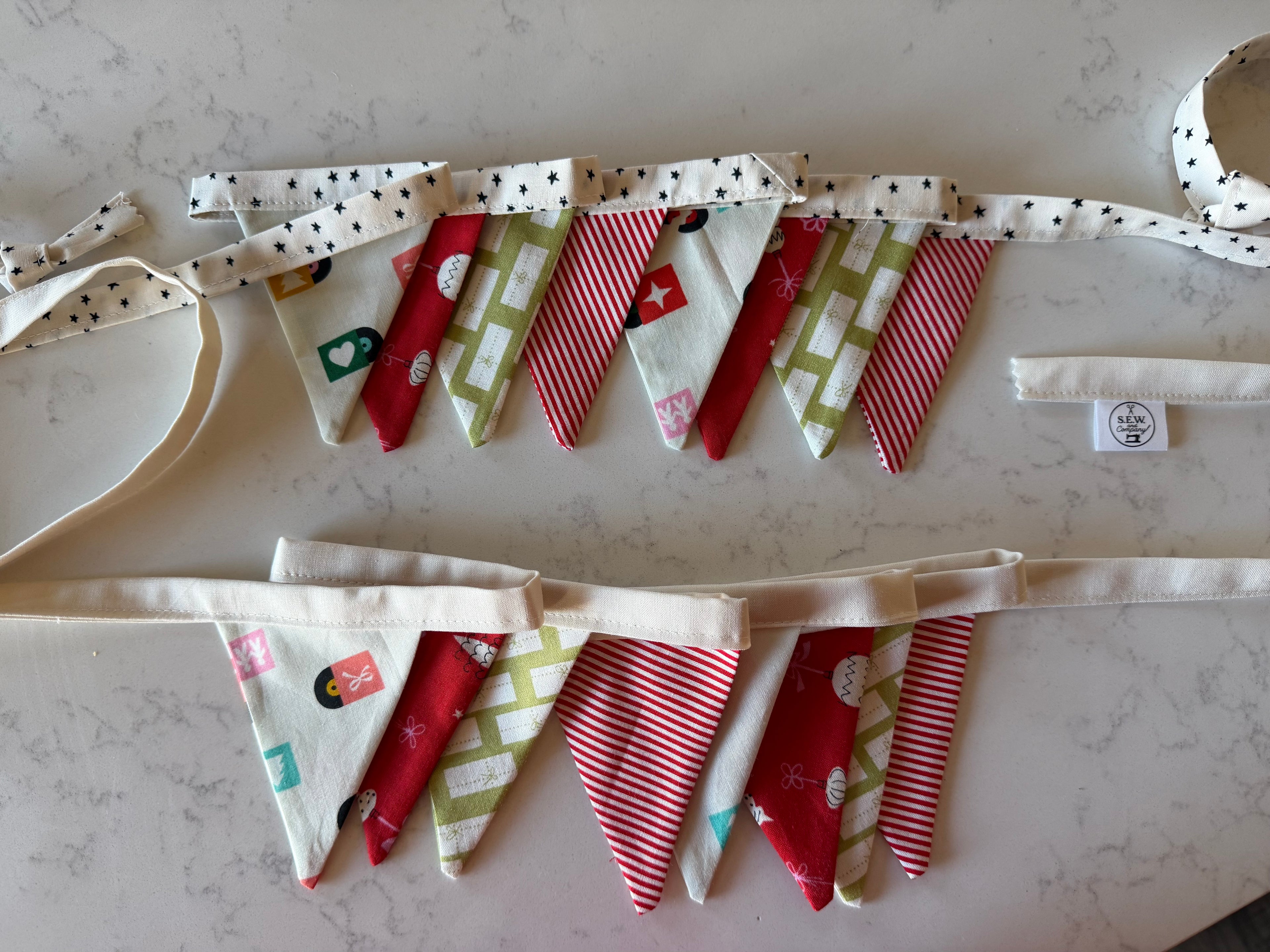 Vintage Christmas Bunting- Ruby Star Society + Moda (White)