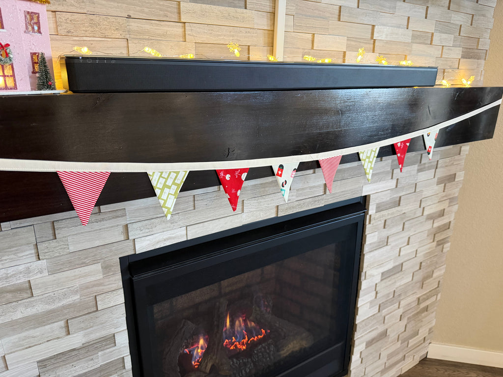 Vintage Christmas Bunting- Ruby Star Society + Moda (White)