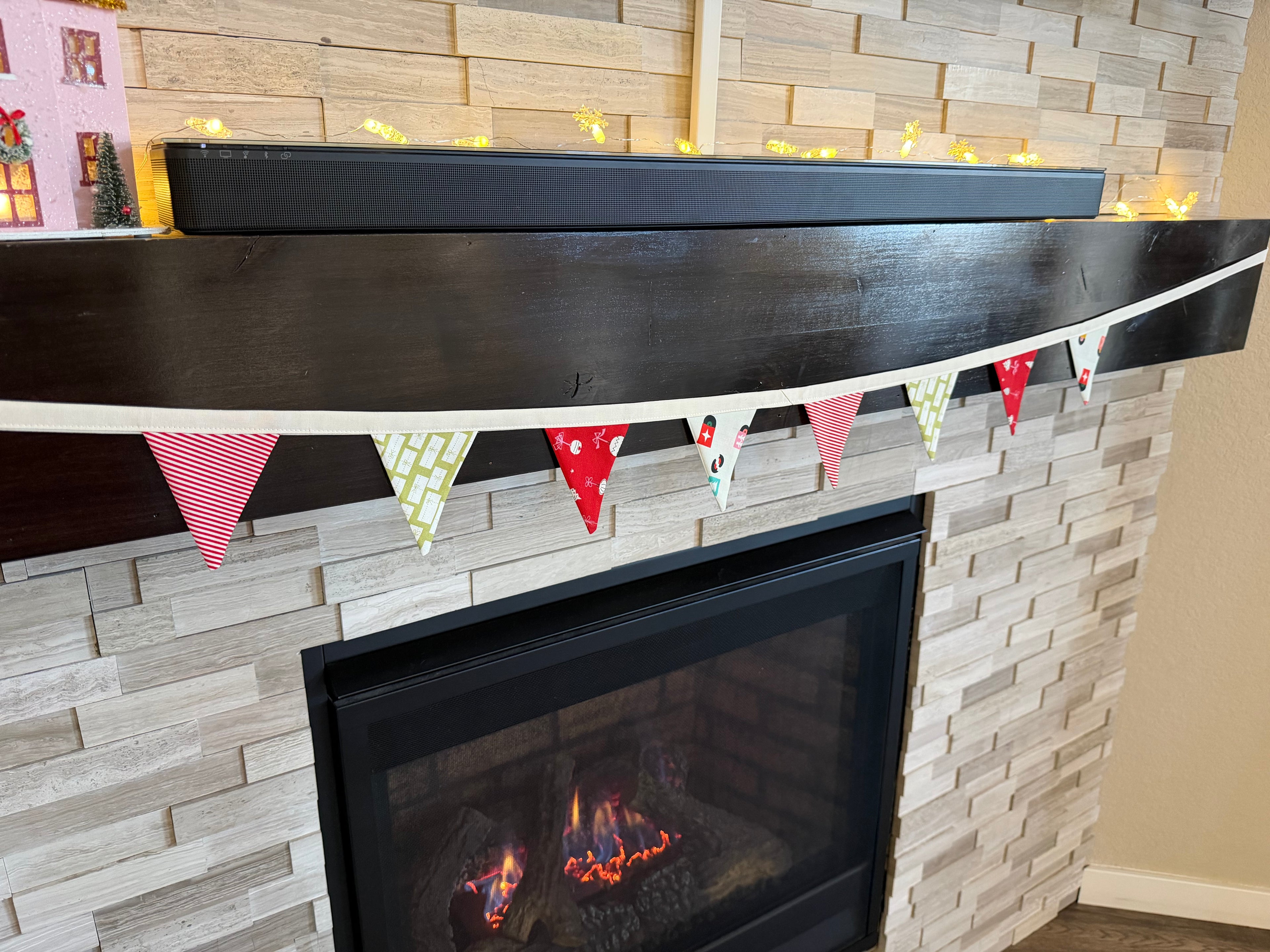 Vintage Christmas Bunting- Ruby Star Society + Moda (White)