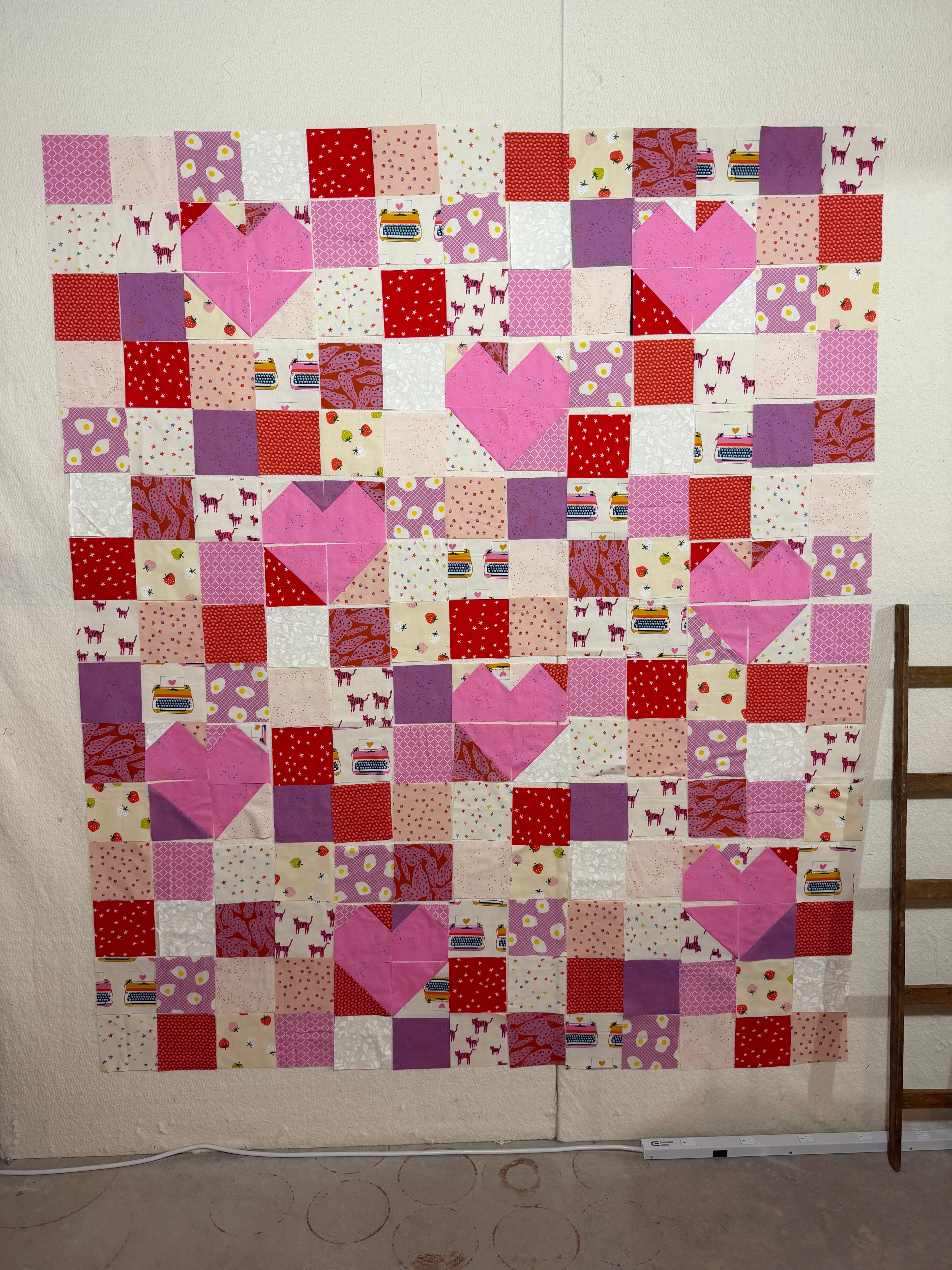 Scrappy Ruby Star Society Love Drops Quilt Kit- Medium Throw | Pattern by Maker Valley