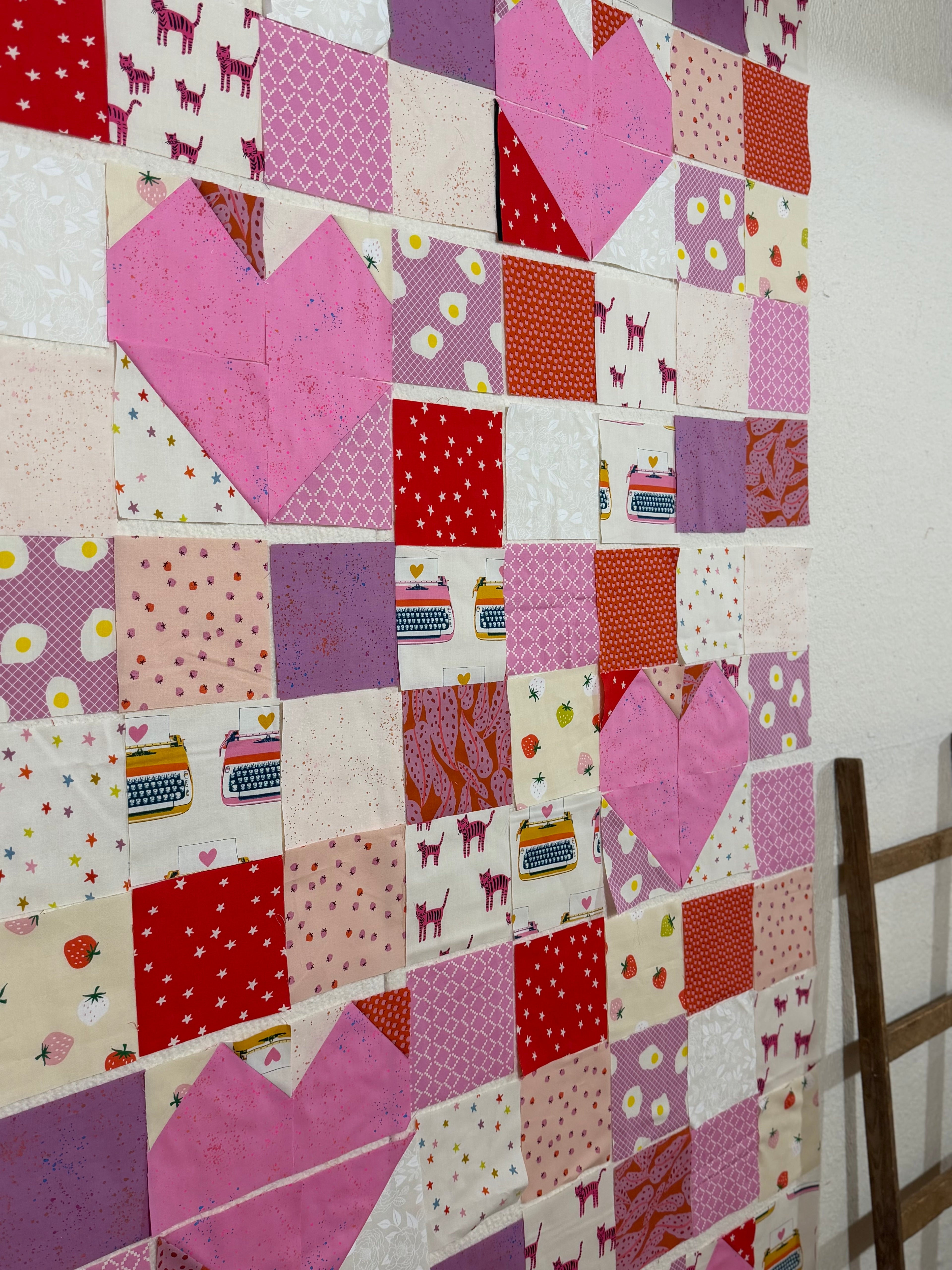 Scrappy Ruby Star Society Love Drops Quilt Kit- Medium Throw | Pattern by Maker Valley