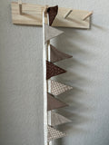 Scrappy Brown Small  Bunting - Neutral Fabric Banner