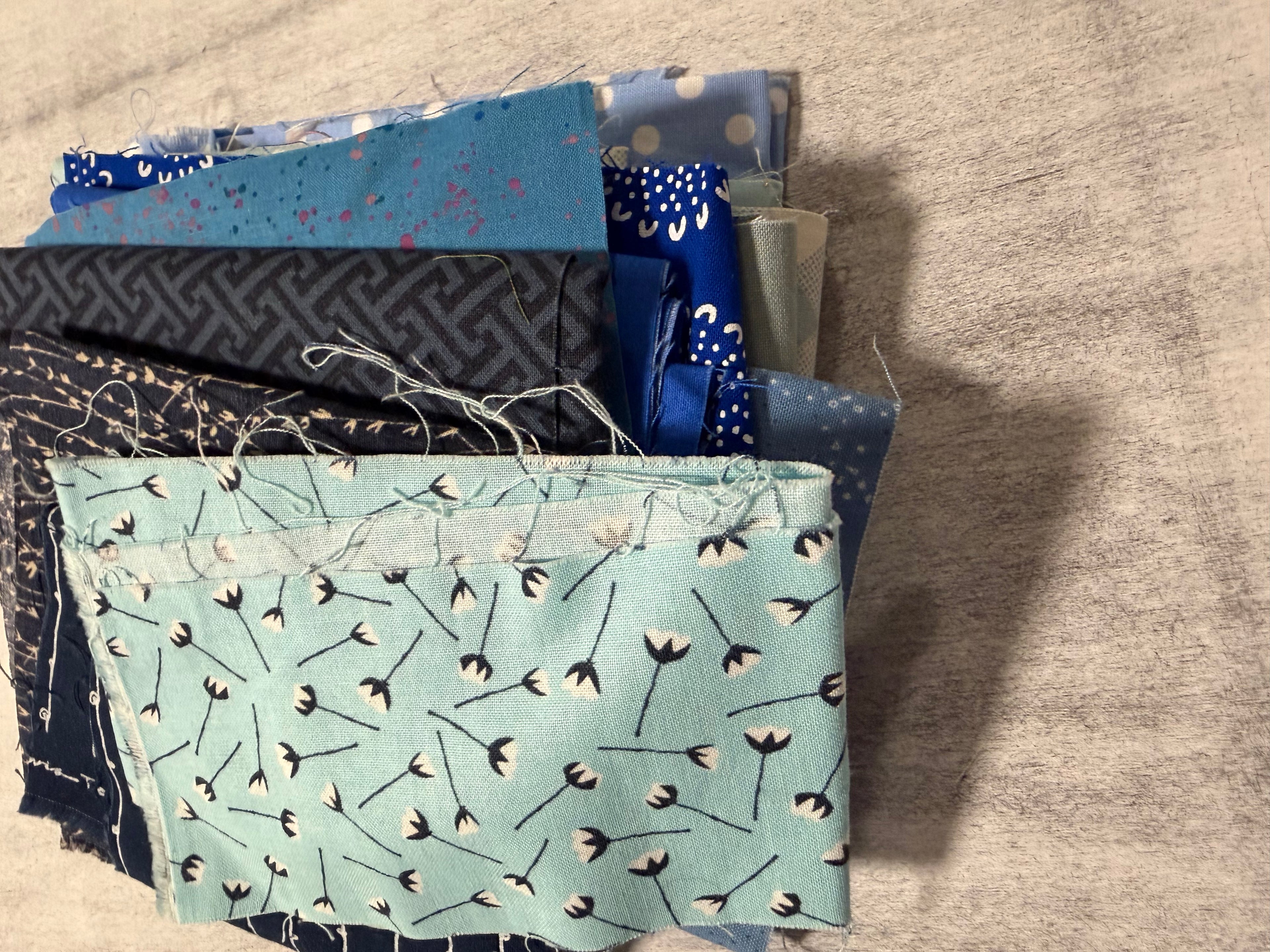 Scrap Bag Blue - Designer Quilting Fabric in Cool Shades