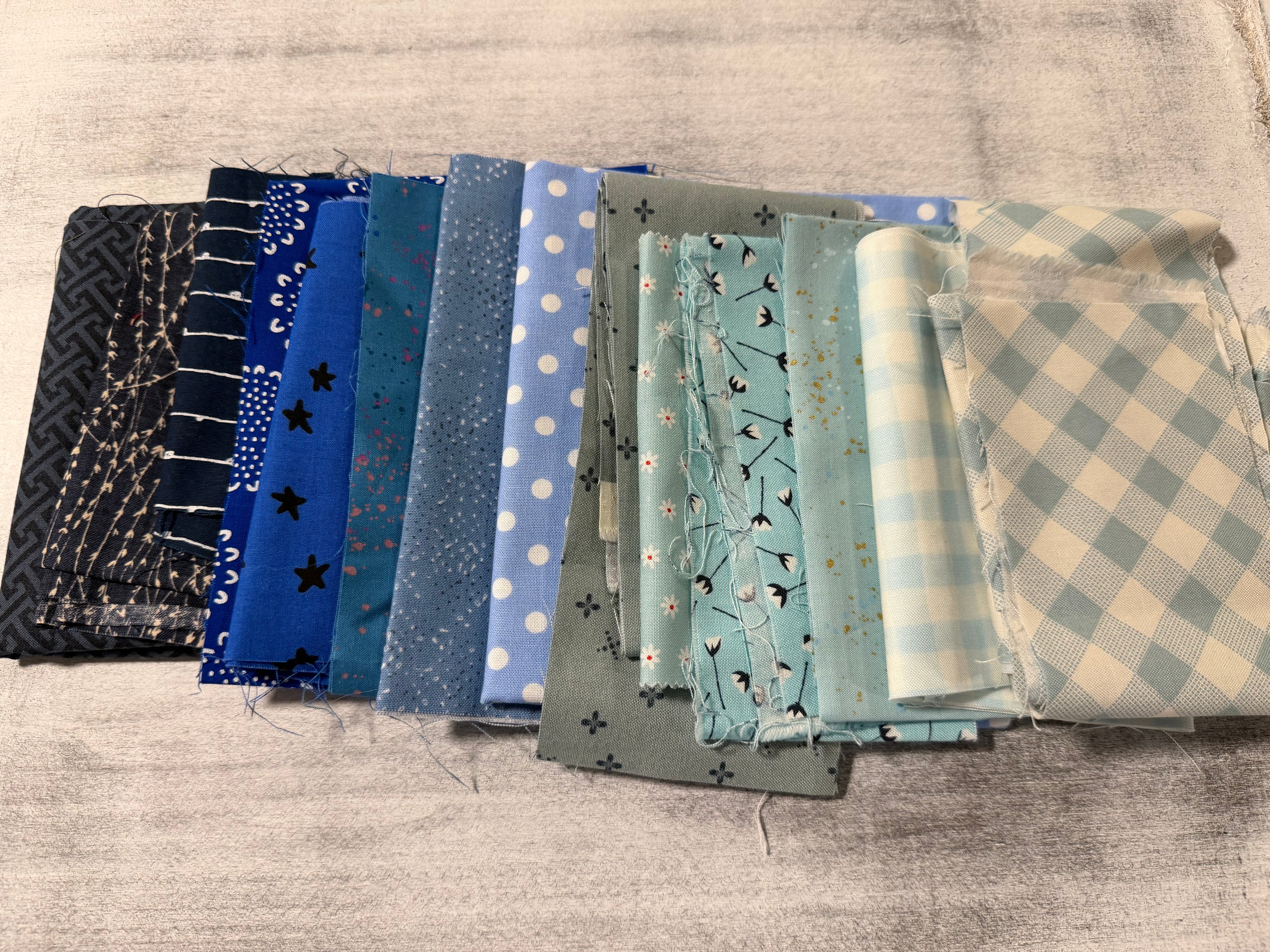Scrap Bag Blue - Designer Quilting Fabric in Cool Shades