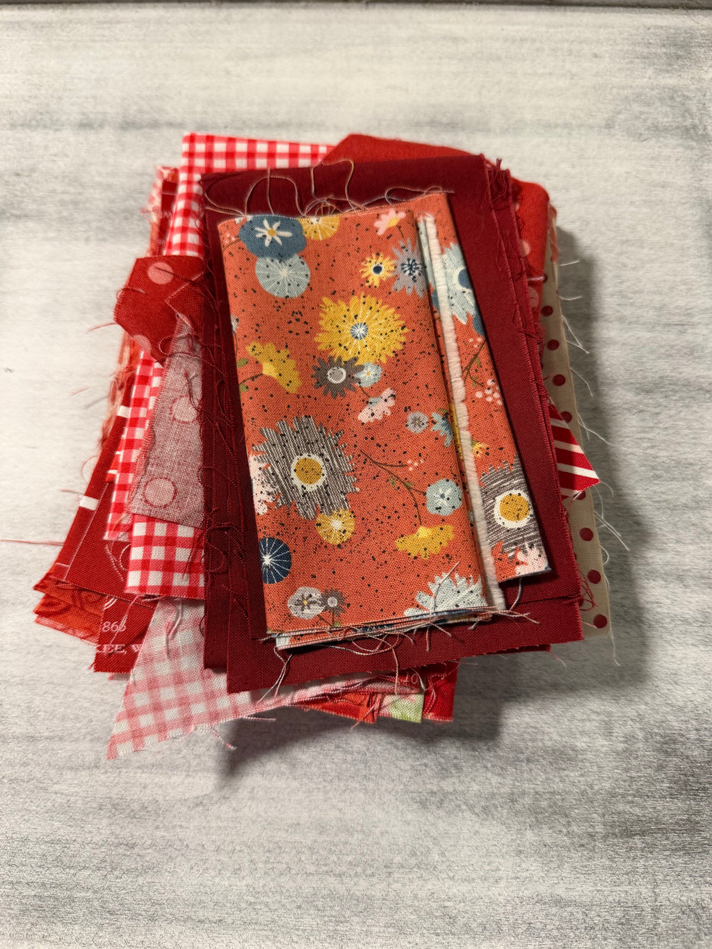 Red Scrap Bag - Designer Quilting Fabric in Warm Shades