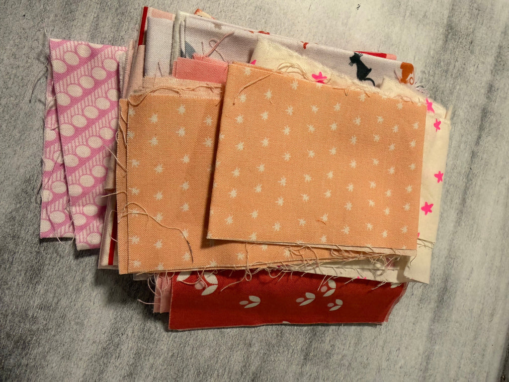 Pink Scrap Bag - Designer Quilting Fabric in Pastel Shades