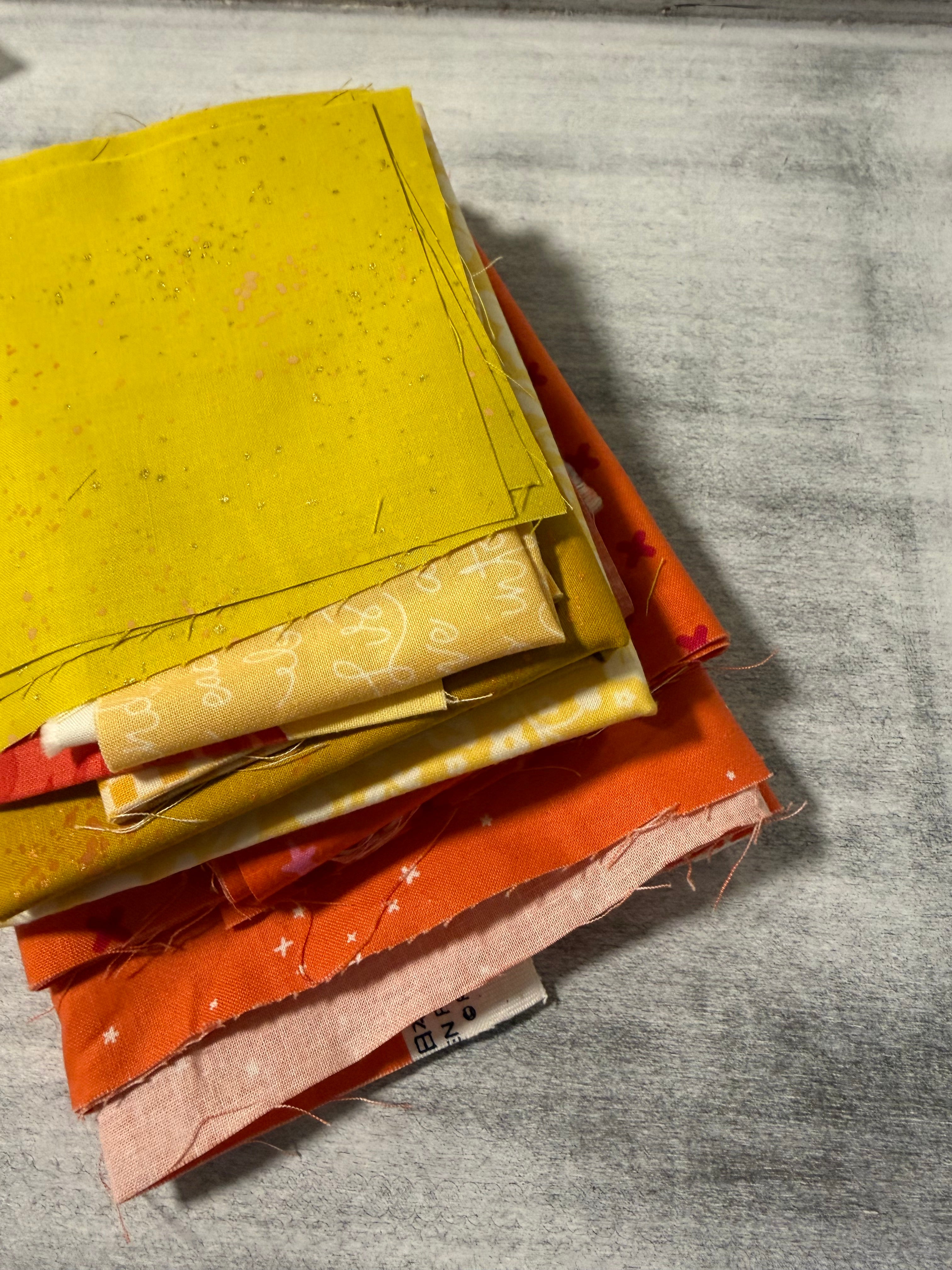 Sunshine Scrap Pack- 10.7oz Yellow & Orange Designer Fabric Bundle