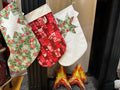 Patchwork Christmas Stocking - Good News Great Joy by Fancy That Design House
