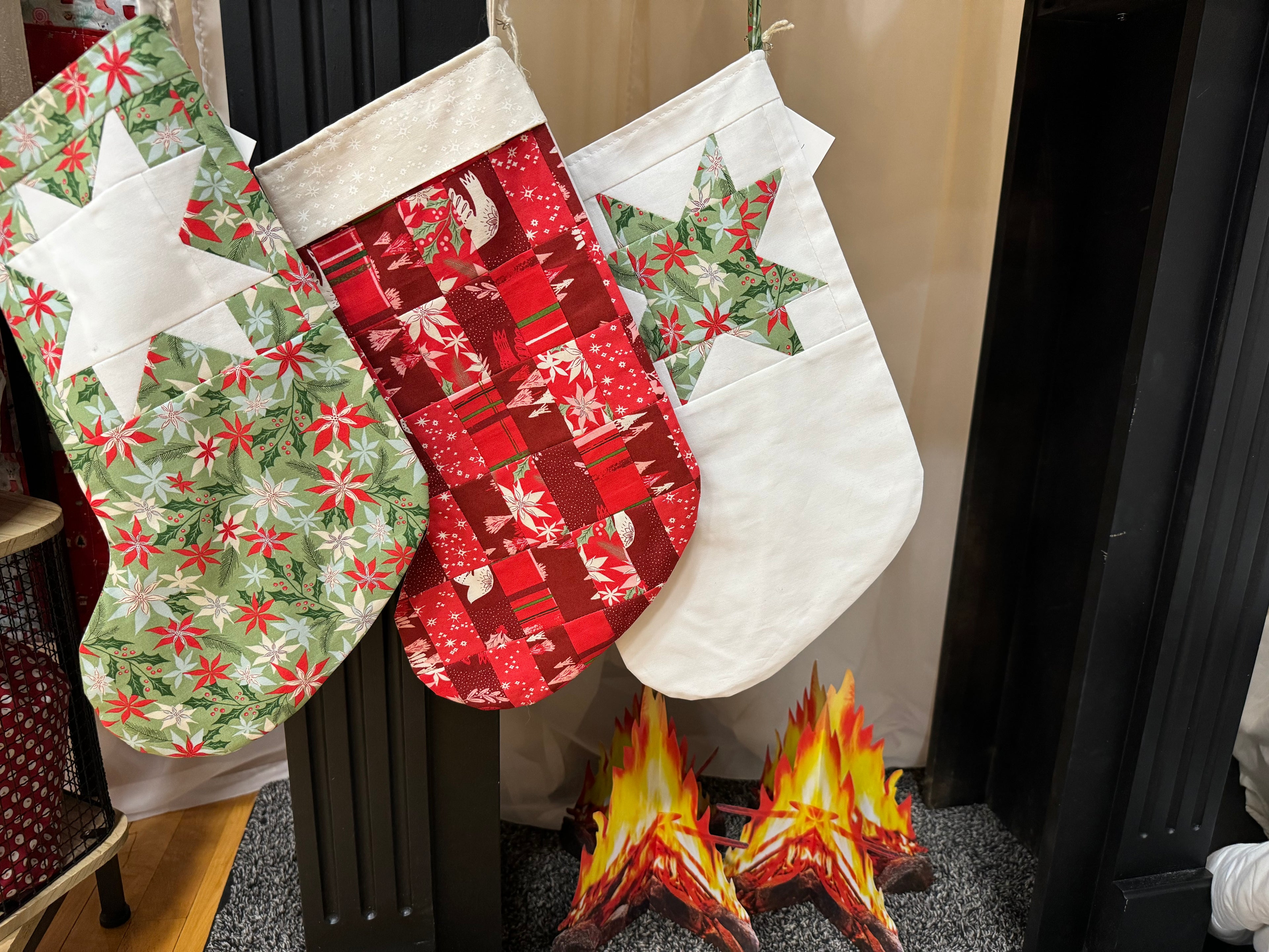Patchwork Christmas Stocking - Good News Great Joy by Fancy That Design House