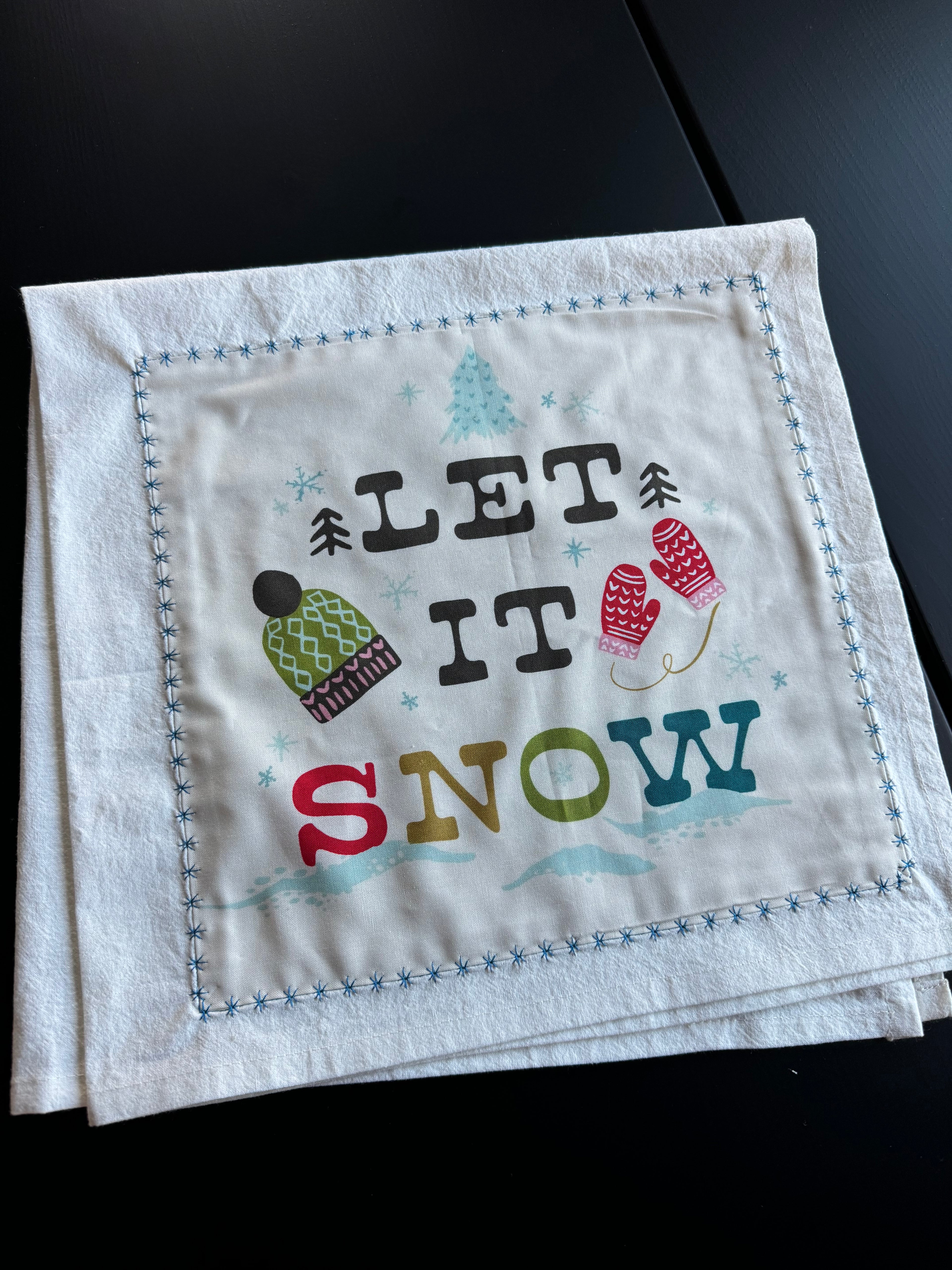 Let it Snow Holiday Tea Towel- Cozy Wonderland be Fancy That’s Design House