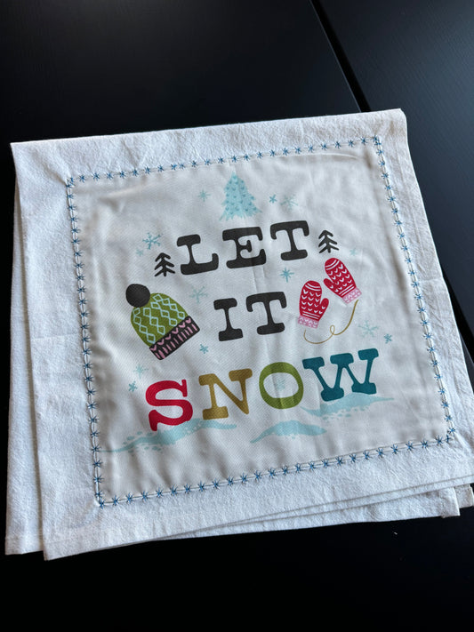 Let it Snow Holiday Tea Towel- Cozy Wonderland be Fancy That’s Design House