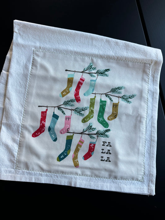 Fa la la Holiday Tea Towel - Cozy Wonderland by Fancy That Design House