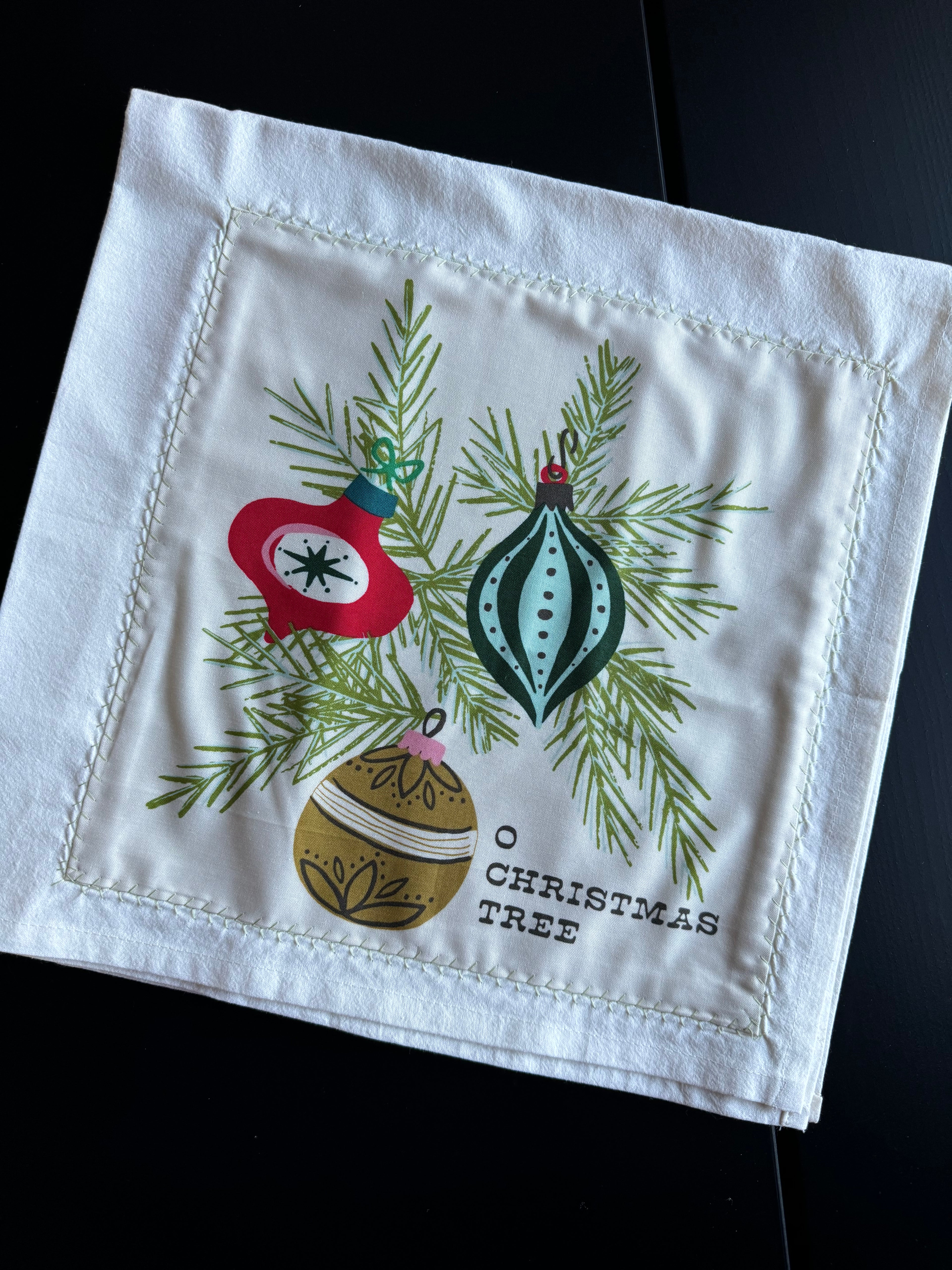 O’ Christmas Tree Holiday Tea Towel - Cozy Wonderland by Fancy That Design House