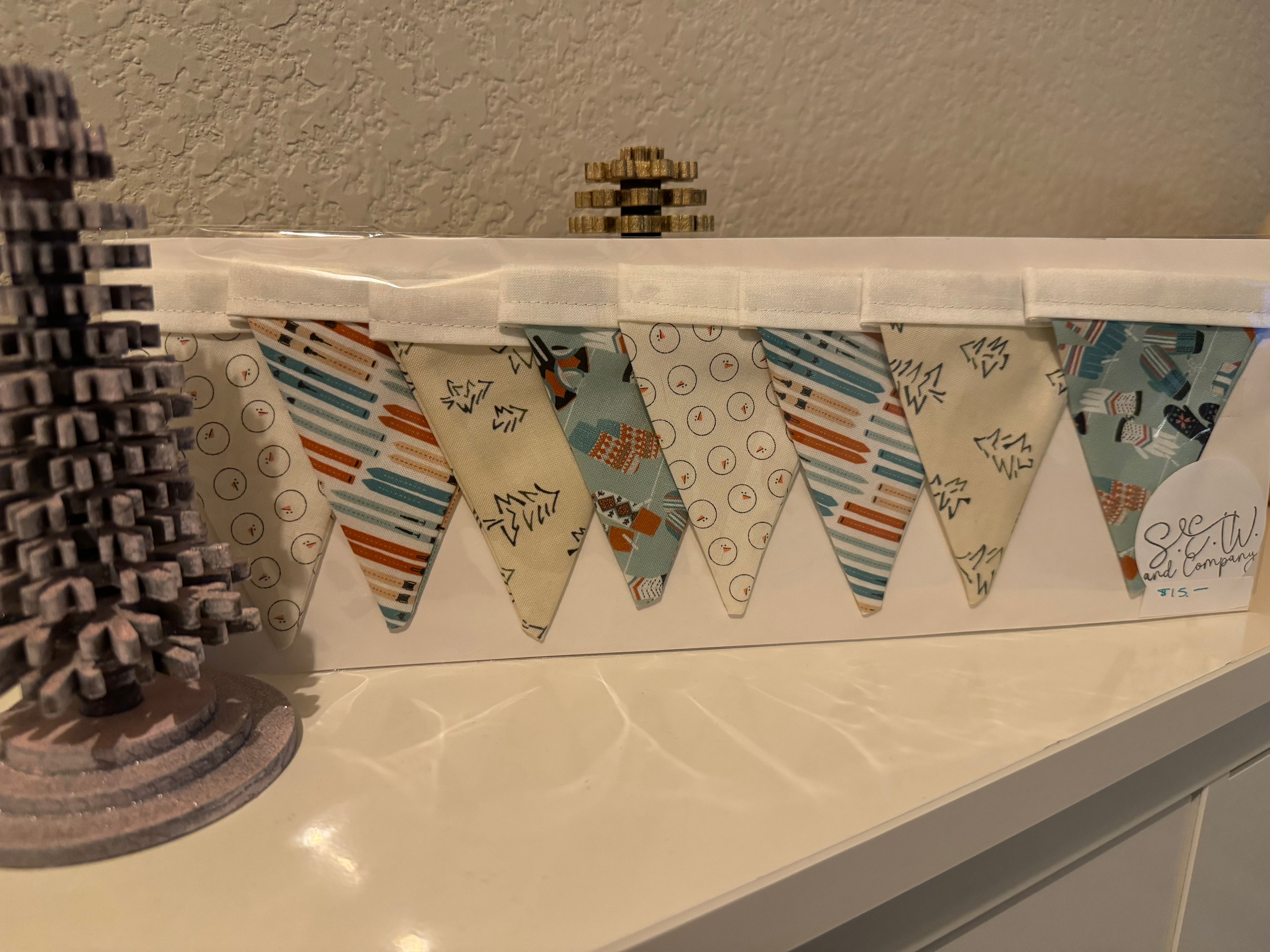 Winter Small Bunting | Neutral Winter Fabric Garland