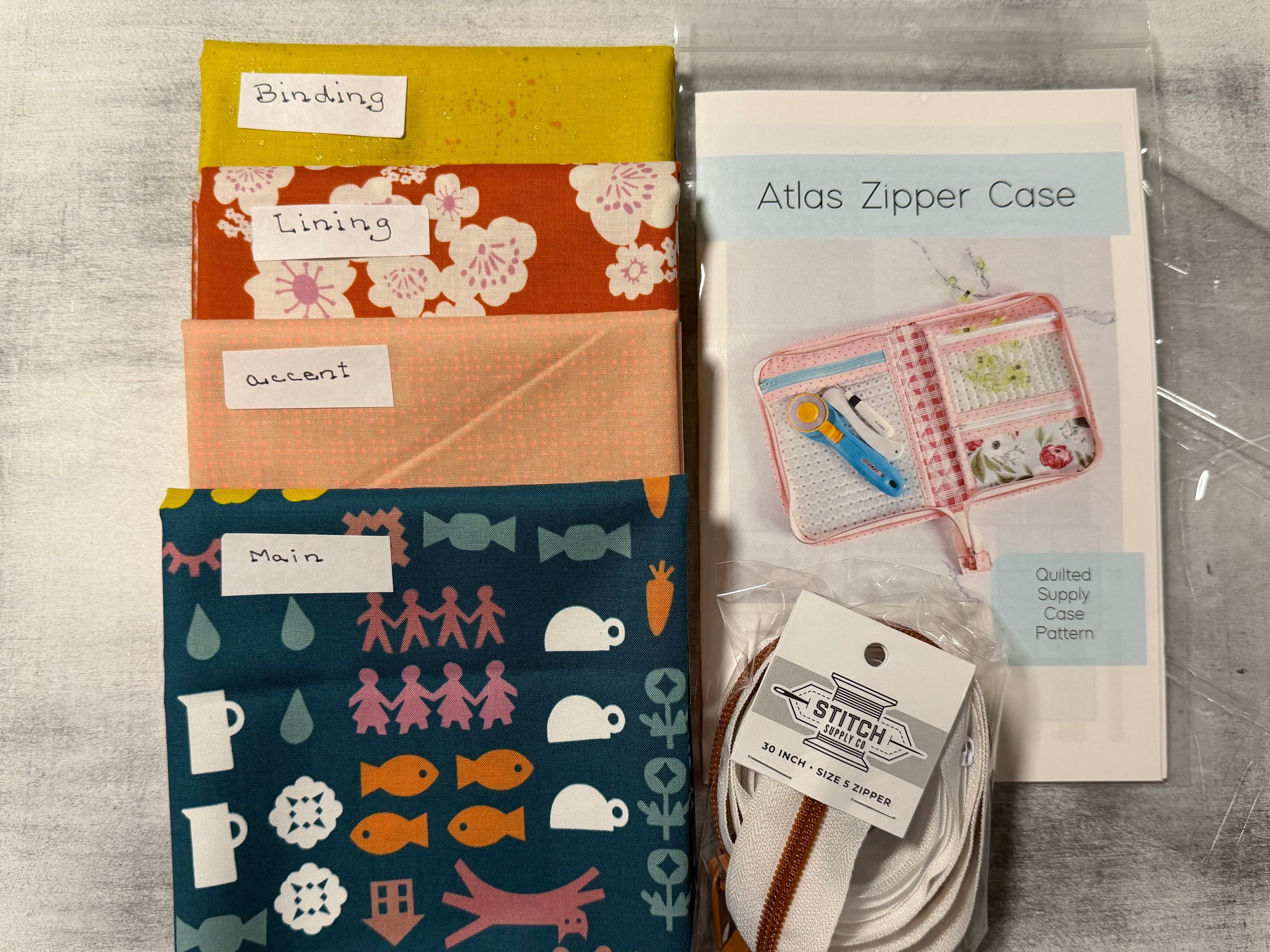 Paper Cuts 2 Atlas Zipper Case Kit | Center Street Quilts | Ruby Star Society