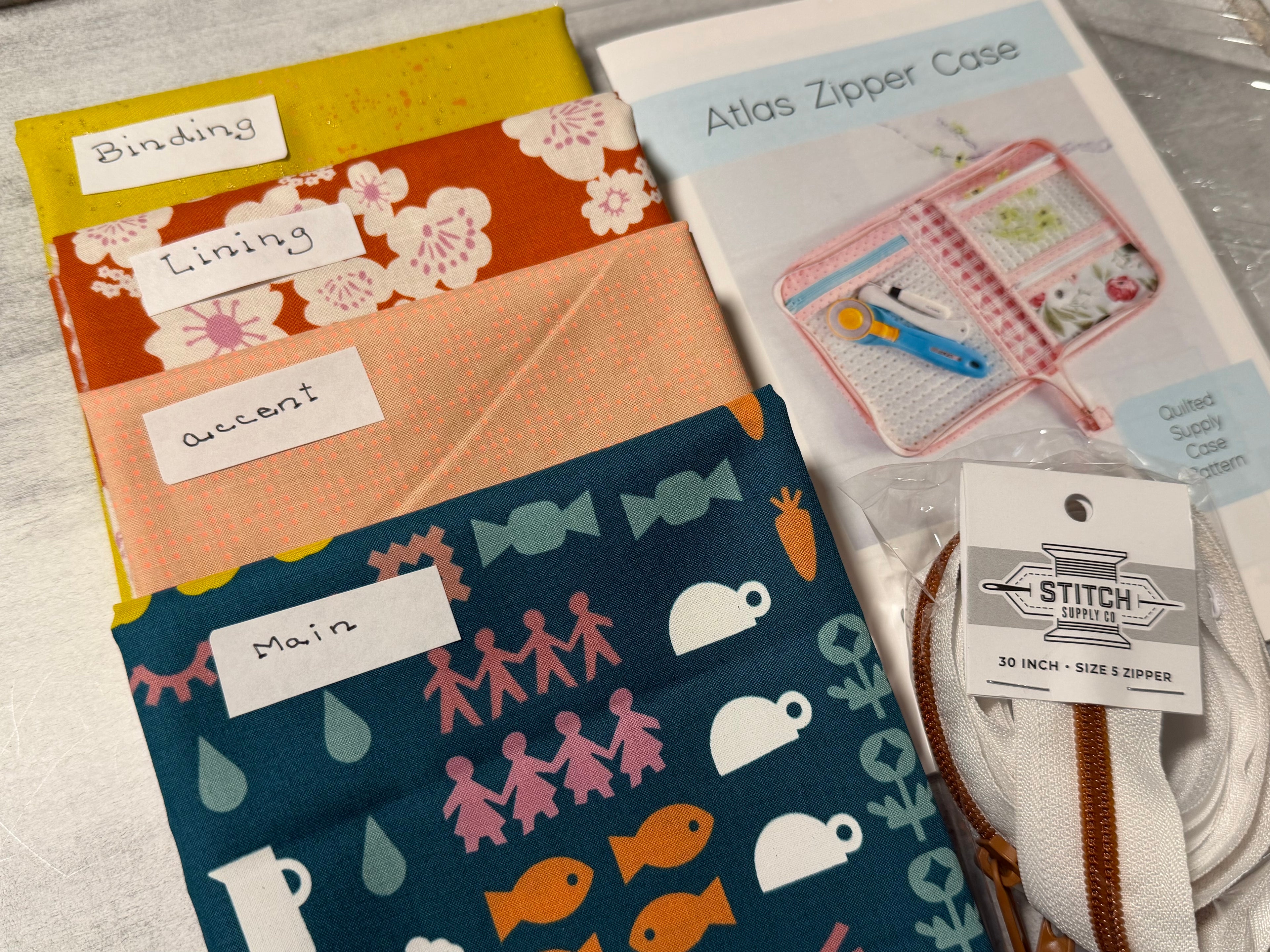 Paper Cuts 2 Atlas Zipper Case Kit | Center Street Quilts | Ruby Star Society