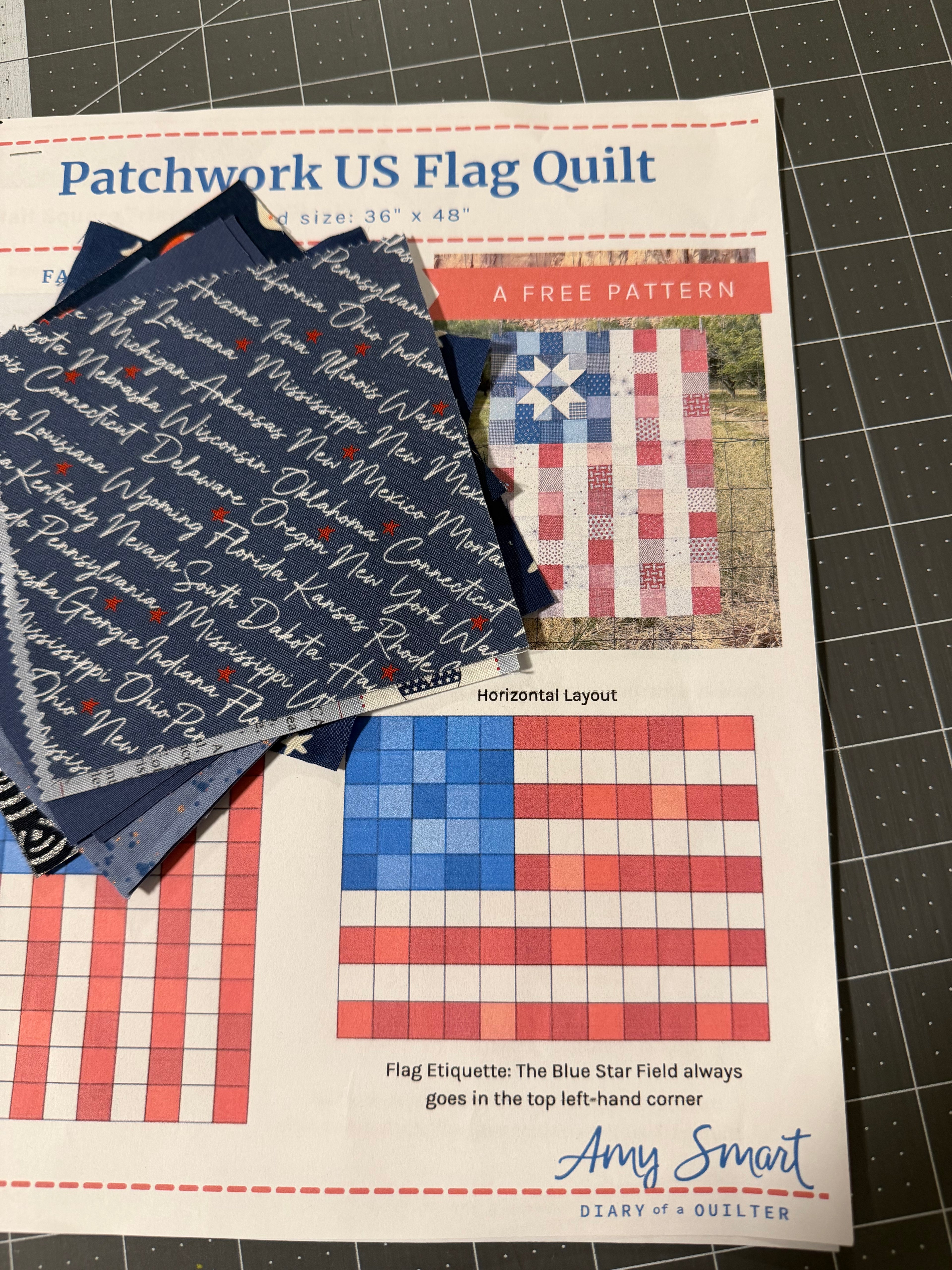 Red, White, and Blue Square Bundle B | Scrap Bundle