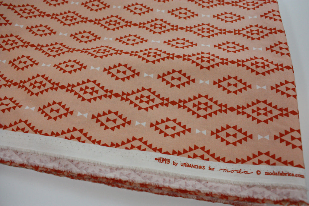 Moda Nomad Fabric - 3 Yards Peach Print by Urban Chiks (OOP)