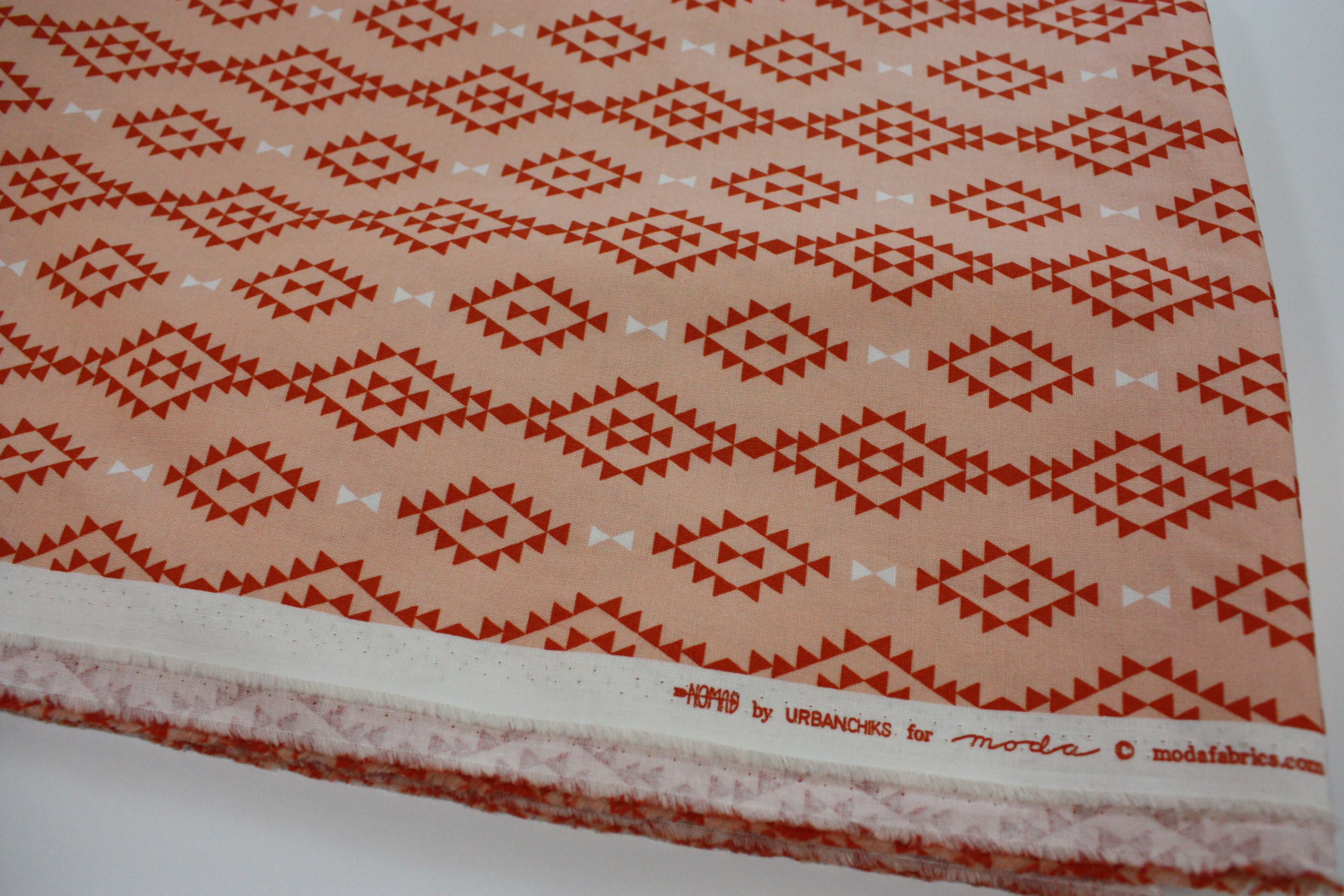 Moda Nomad Fabric - 3 Yards Peach Print by Urban Chiks (OOP)