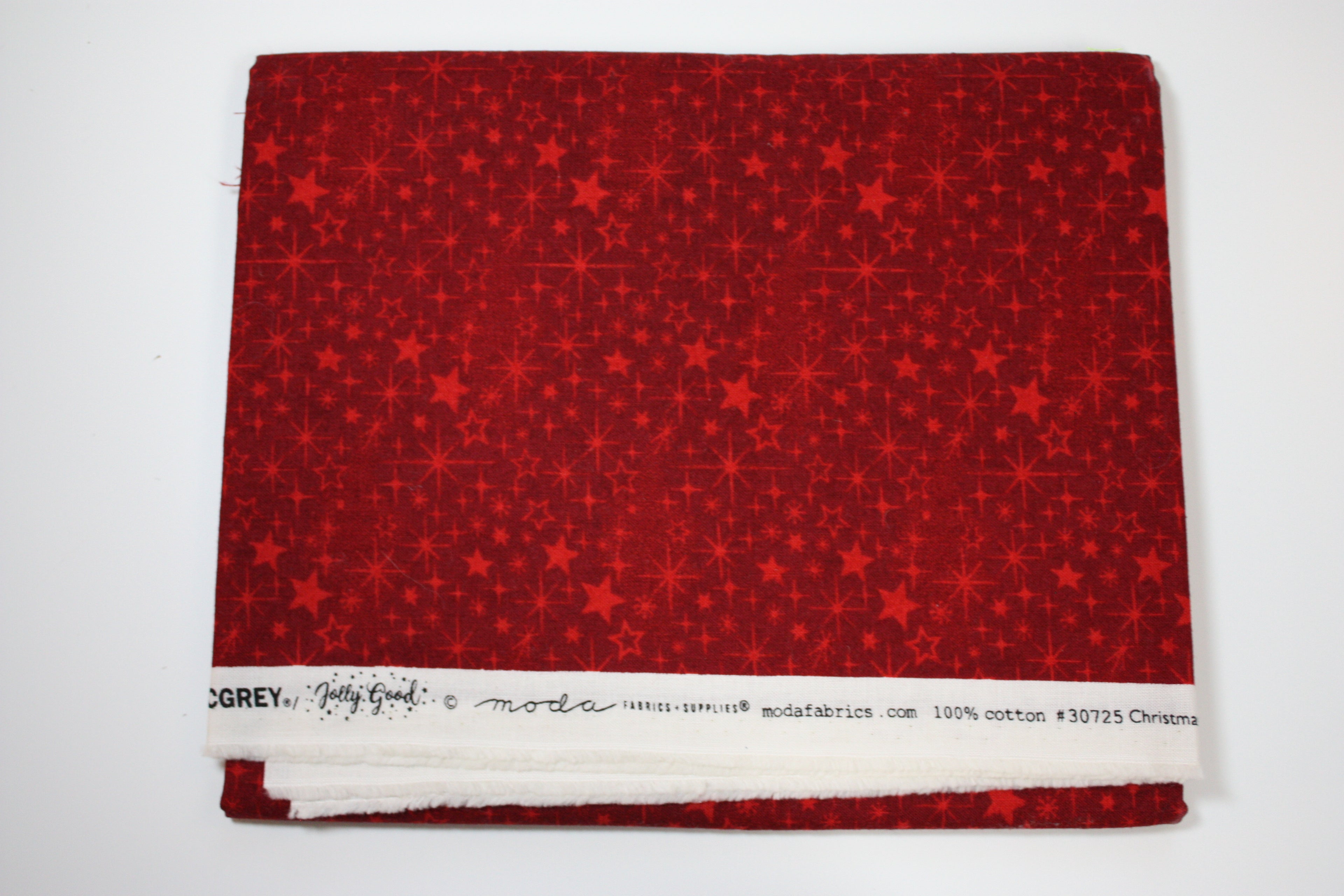 Jolly Good Fabric Cut - 1 Yard Red Stars by BasicGrey for Moda